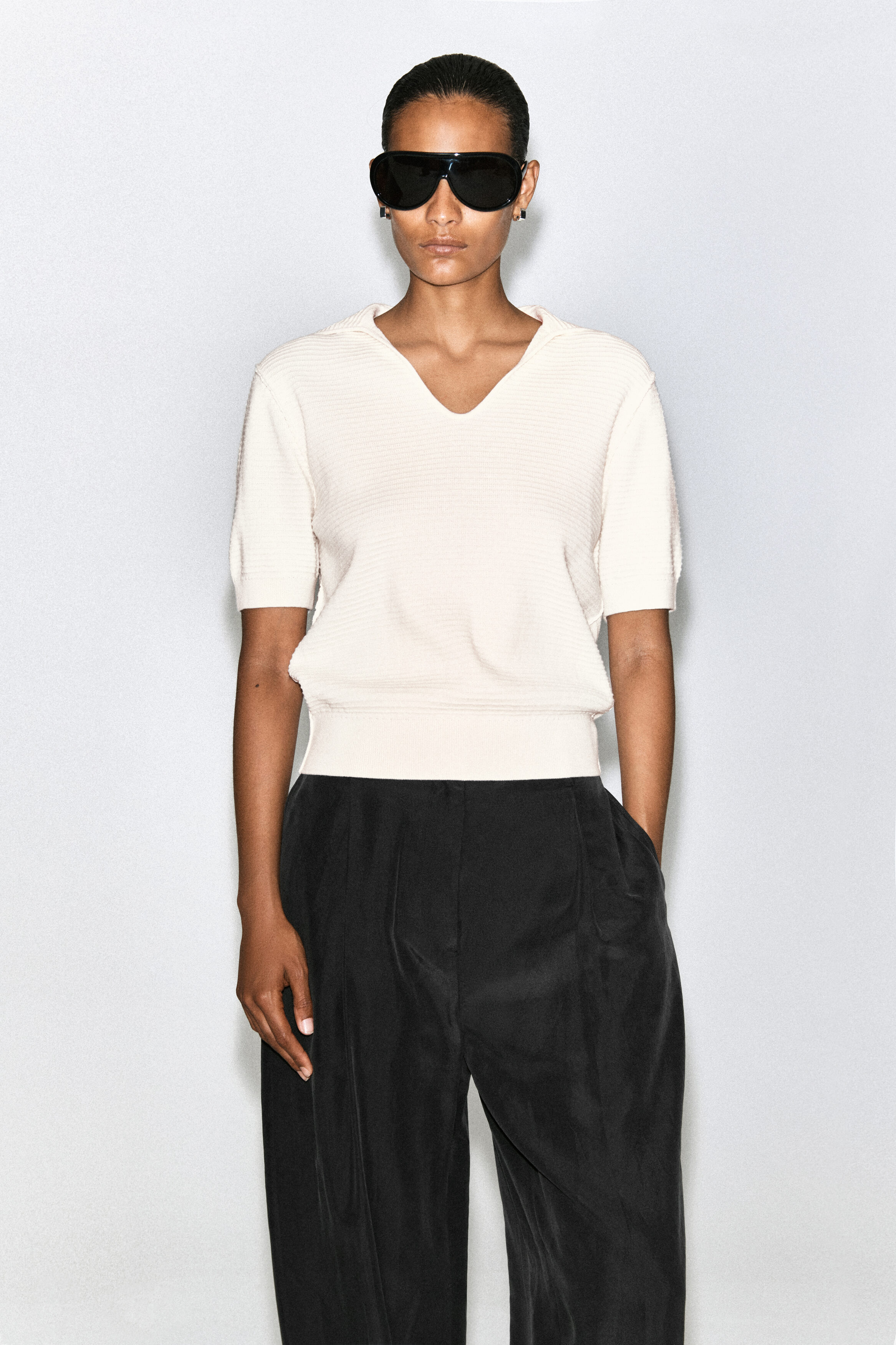 Sailor-Collar Knitted Top