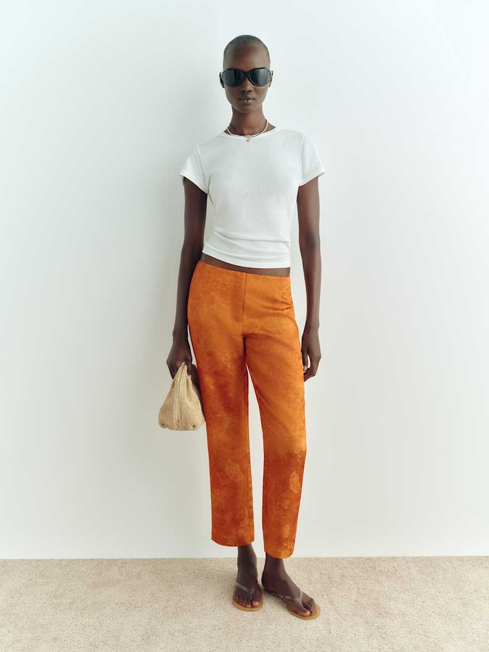 Hadley Mid Rise Satin Pant