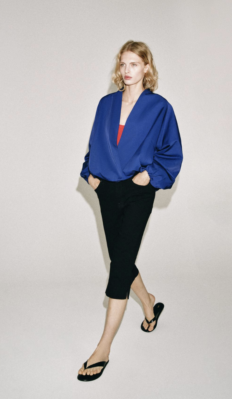 ZARA, Zw Collection Bomber Jacket - Bluish - Xs
