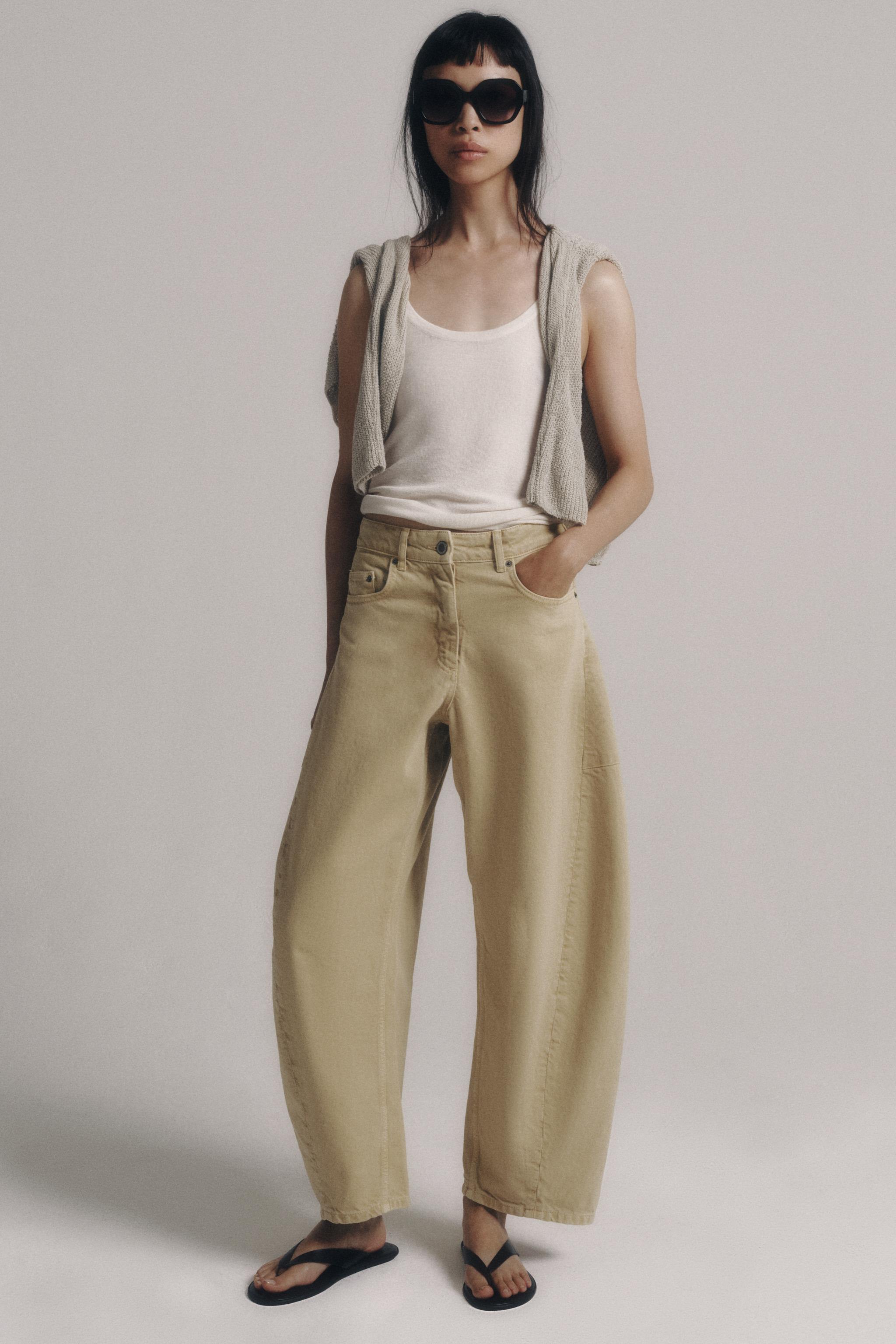 Zw Collection Mid-Rise Balloon Jeans - Yellow - 26 (us 2)