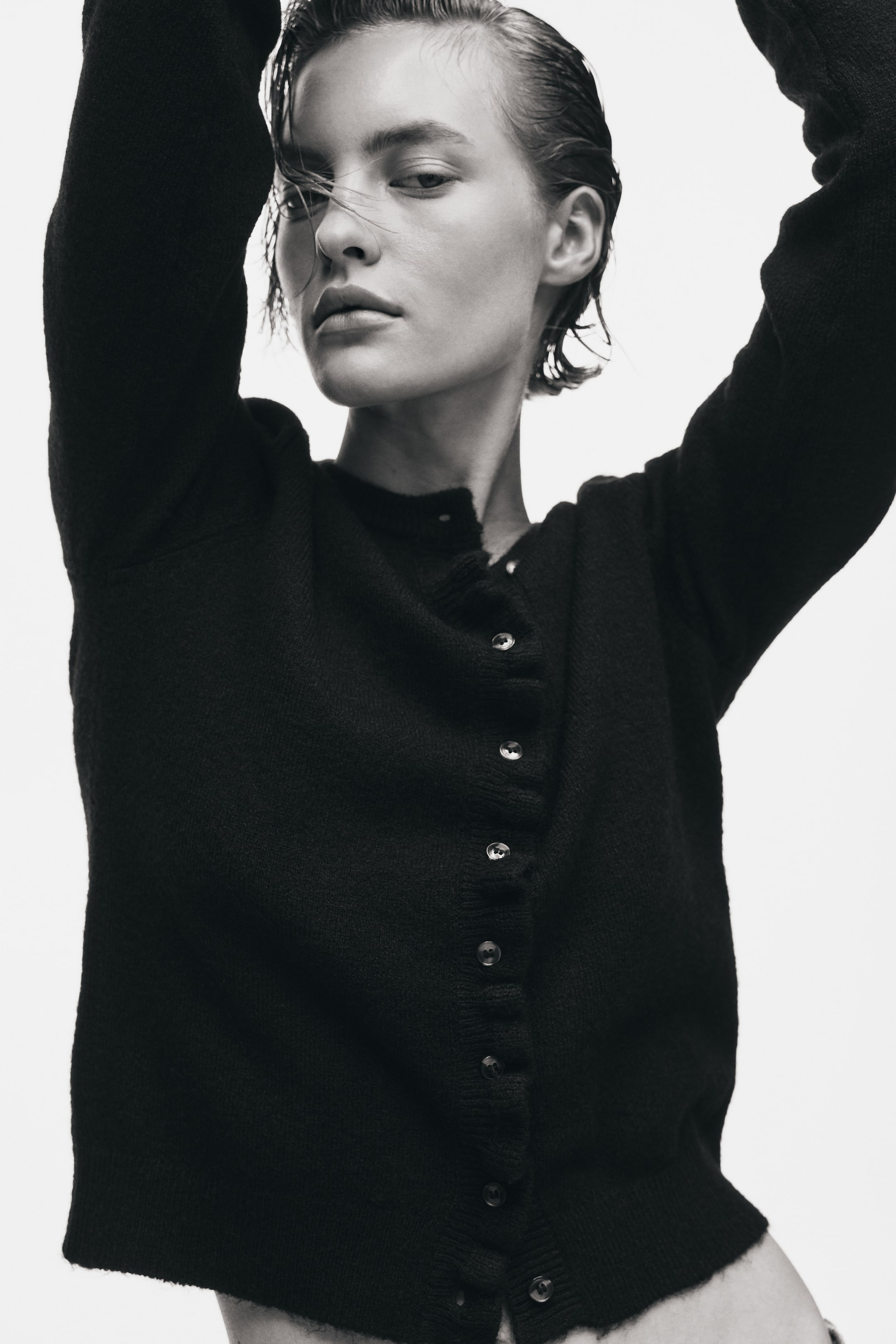 Frill-Trimmed Cardigan