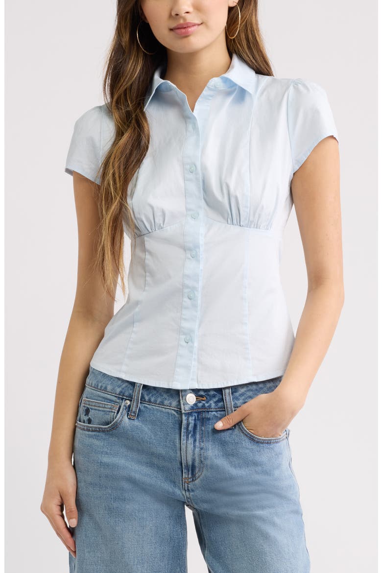 Ruched Empire Waist Button Shirt