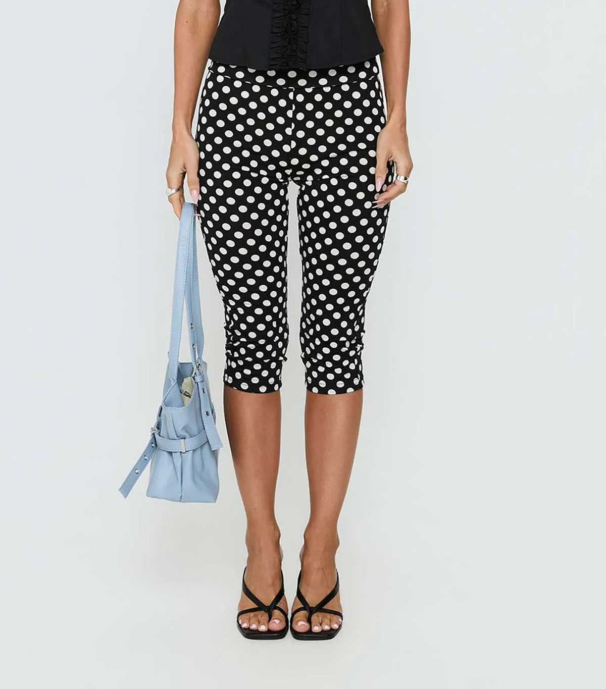 Princess Polly, Isadonna Capri Pants Black Polka Dot in Black Polka Dot