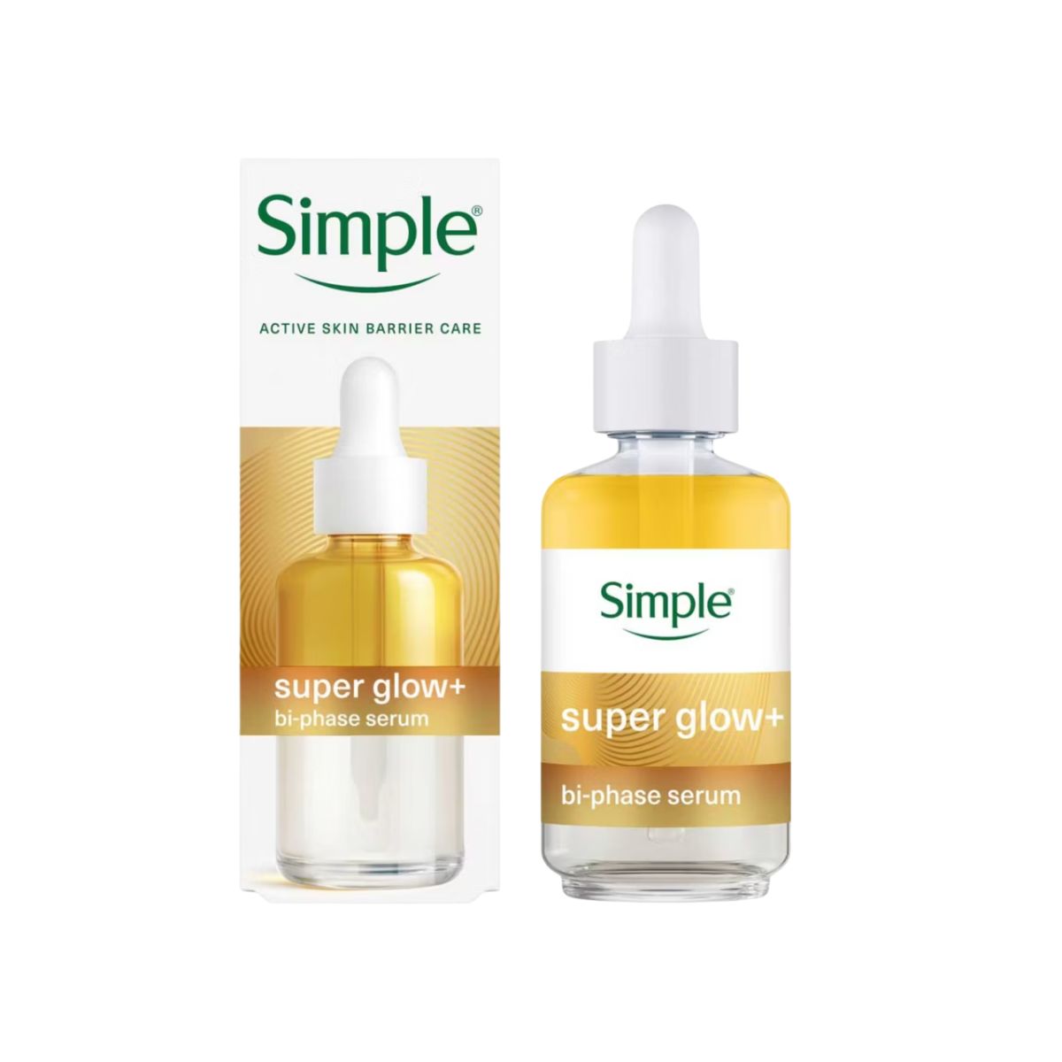 Simple Super Glow+ Bi-Phase Face Serum for Even-Toned Glowing Skin 30ml