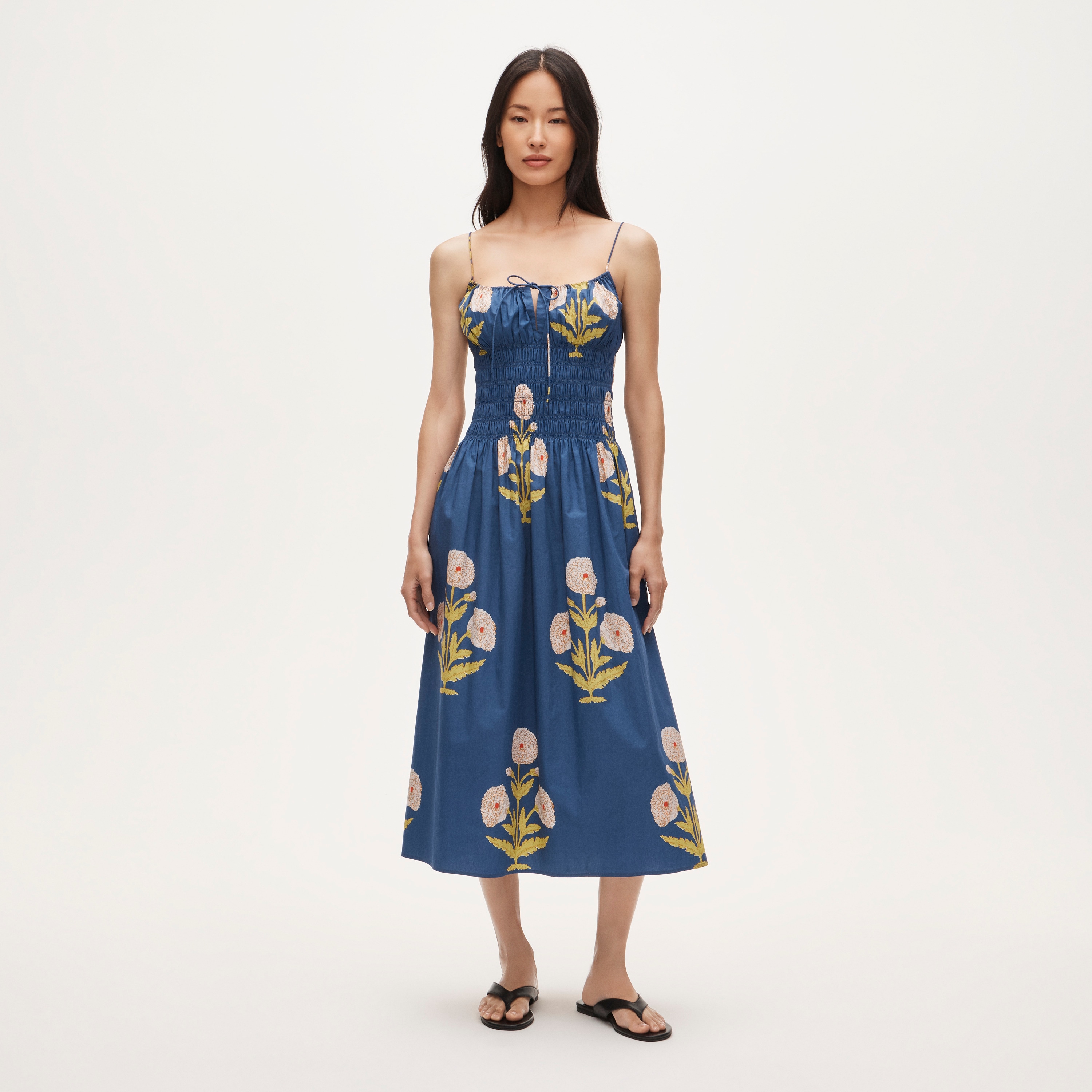 Reverie Dress in Marigold Block Print