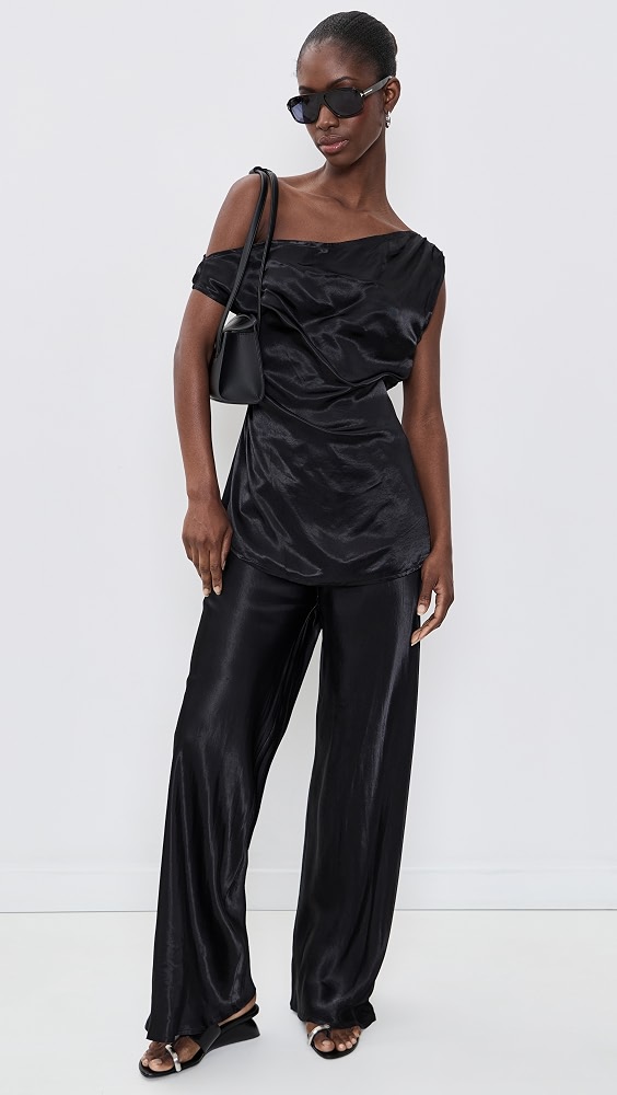 Rae Satin Pants - Black
