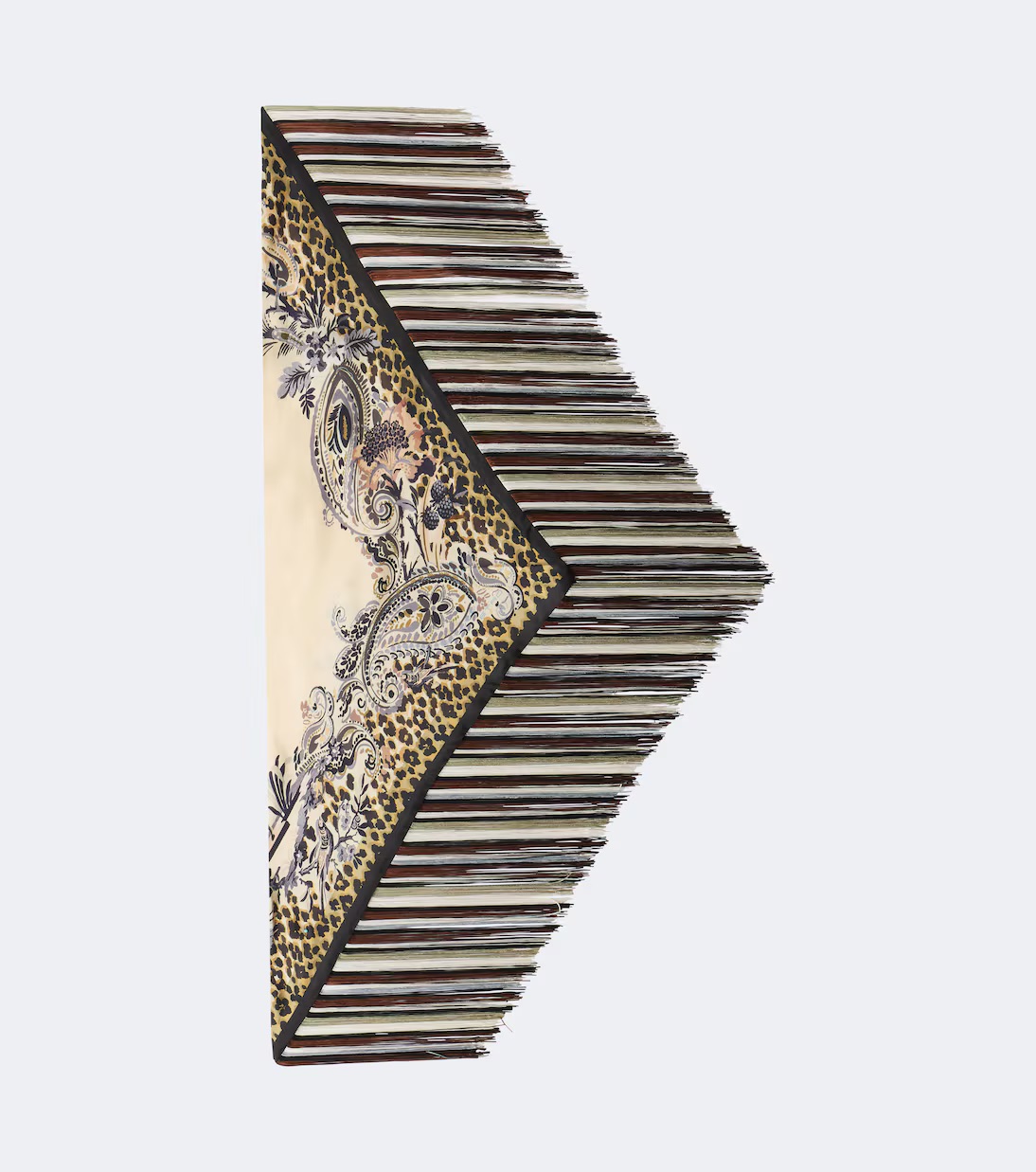 Etro, Fringed printed silk twill scarf