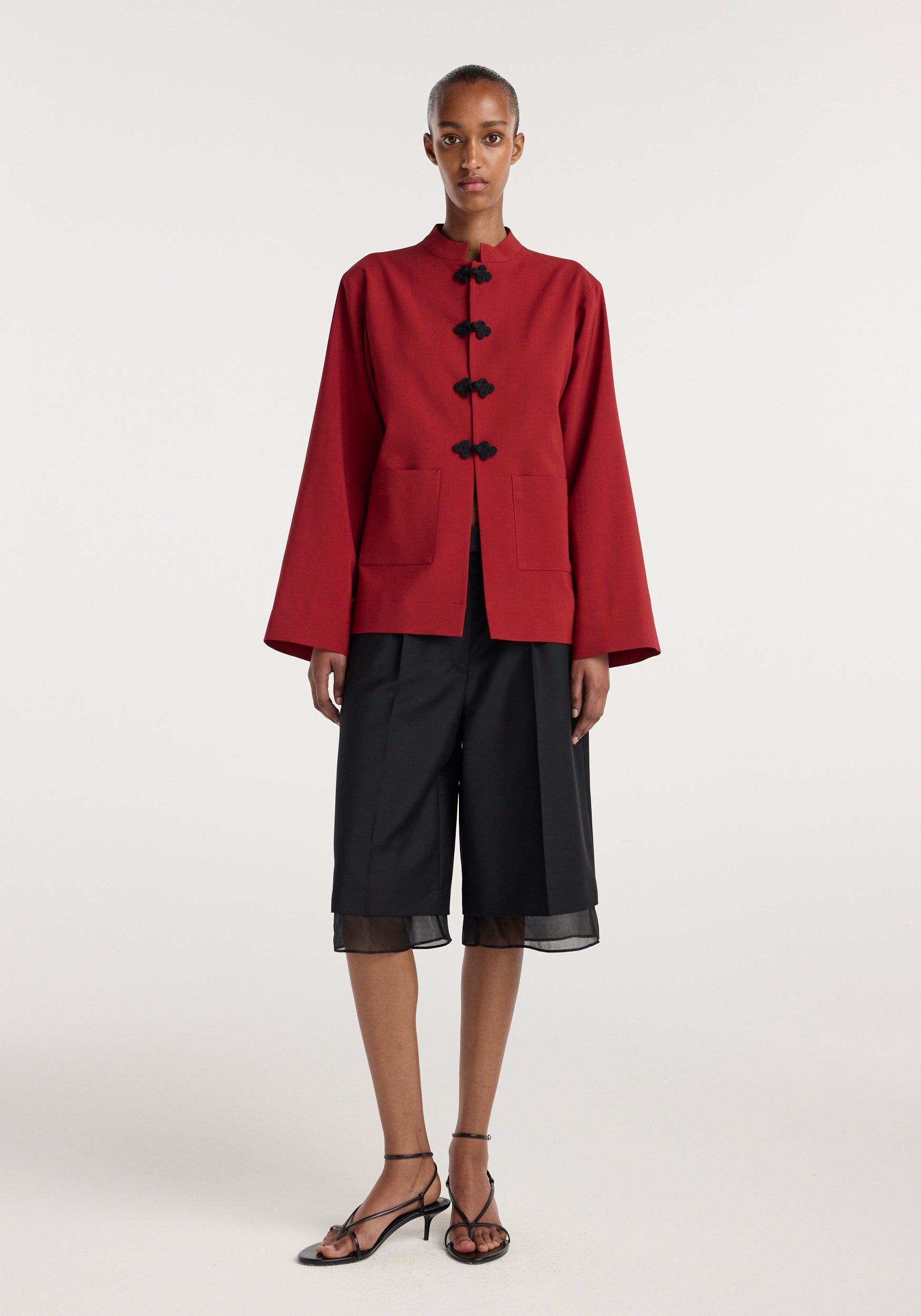 Pankou Closure Jacket | Carmine