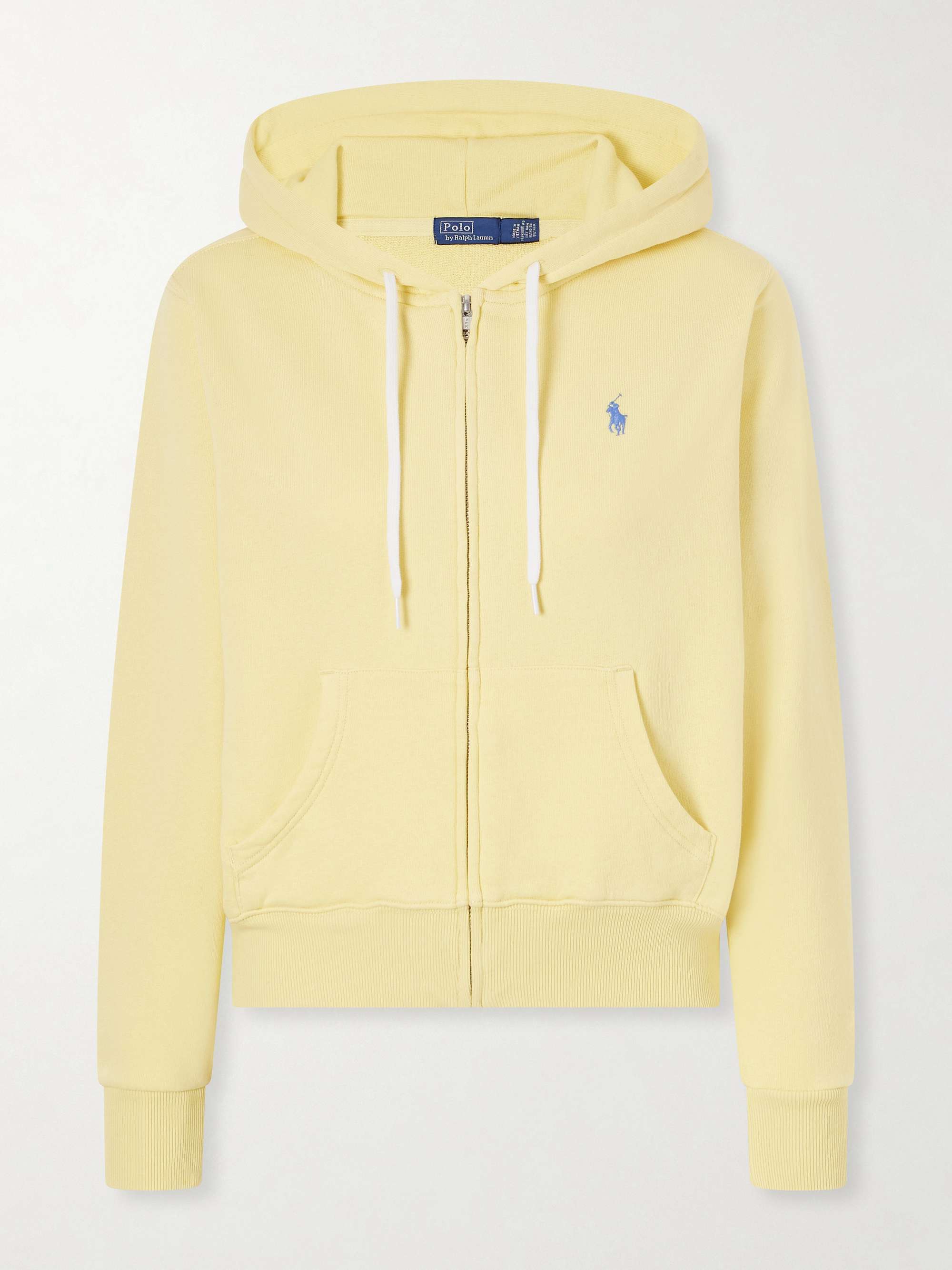 Logo-Embroidered Cotton-Blend Zip-Up Hoodie