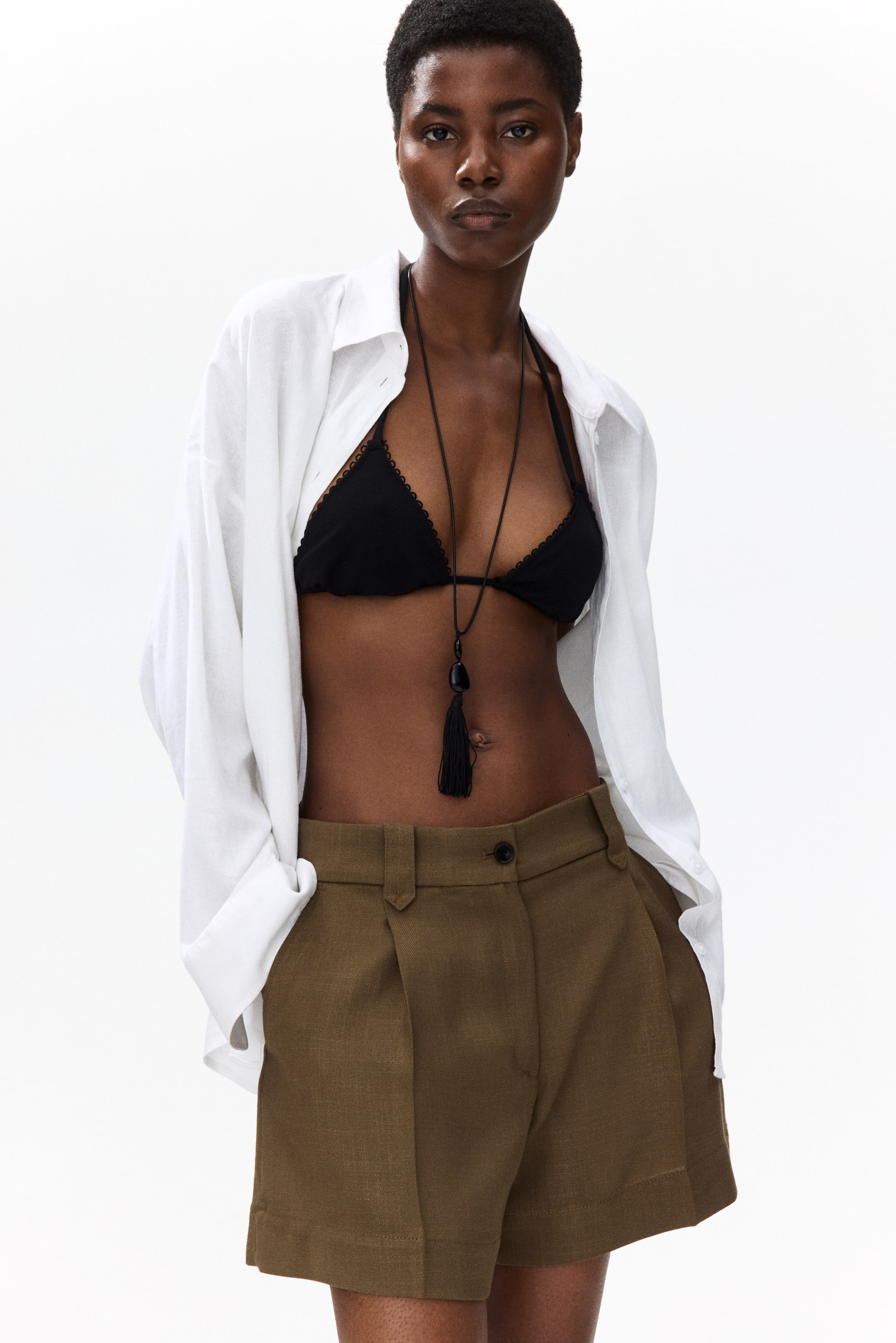 Pleat-Front Shorts