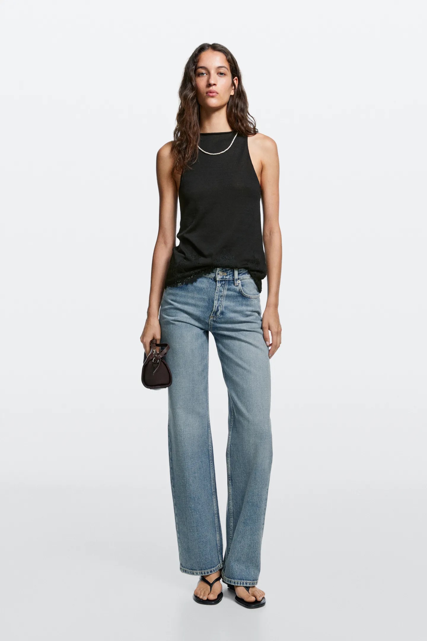 Massimo Dutti, Mid-Waist Wide-Leg Jeans