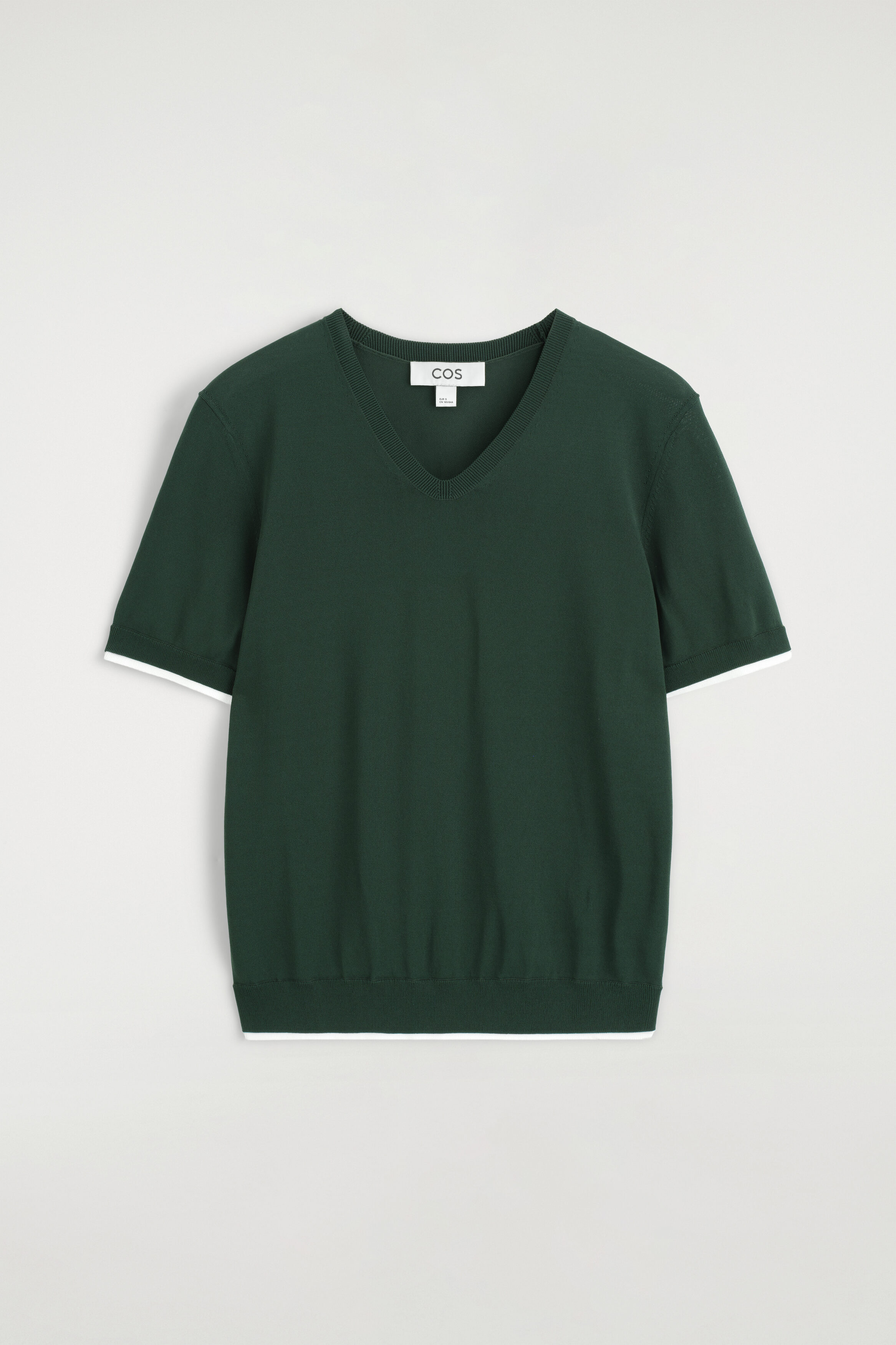 Layered-Detail Knitted V-Neck T-Shirt