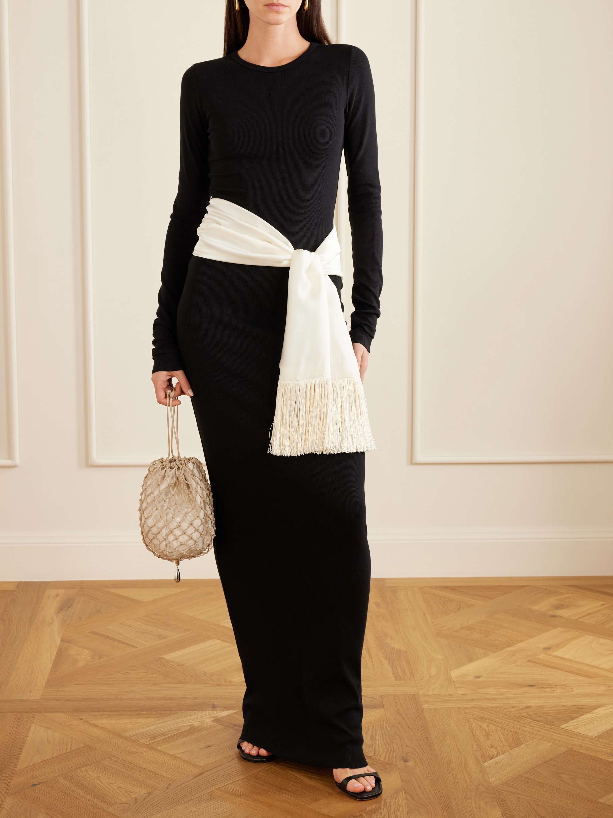 The Opera Fringed Silk Scarf