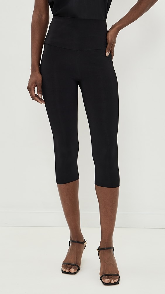 Pedal Pusher Capri Leggings - Black