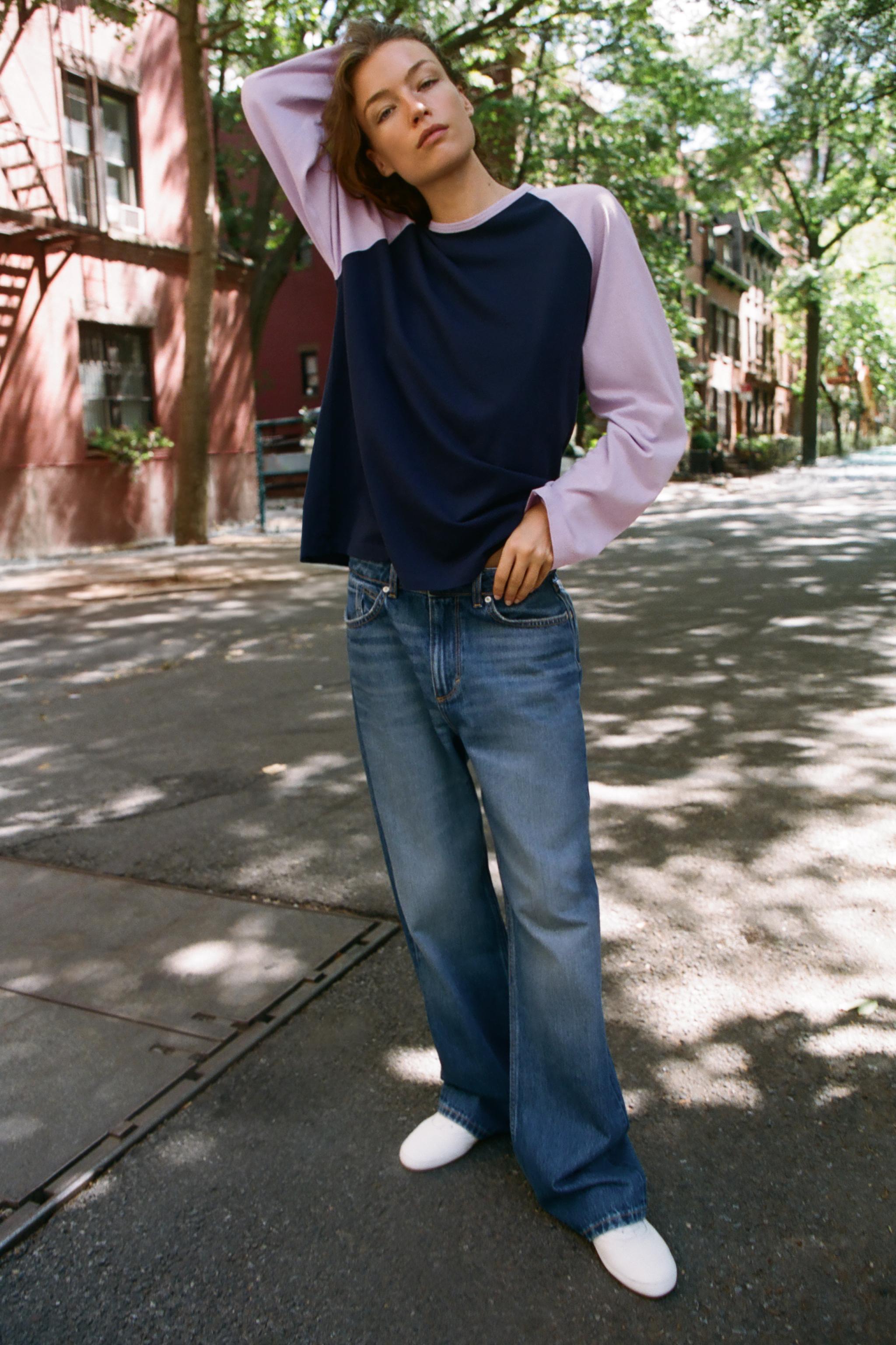 Contrast Raglan T-Shirt - Lilac - Xs