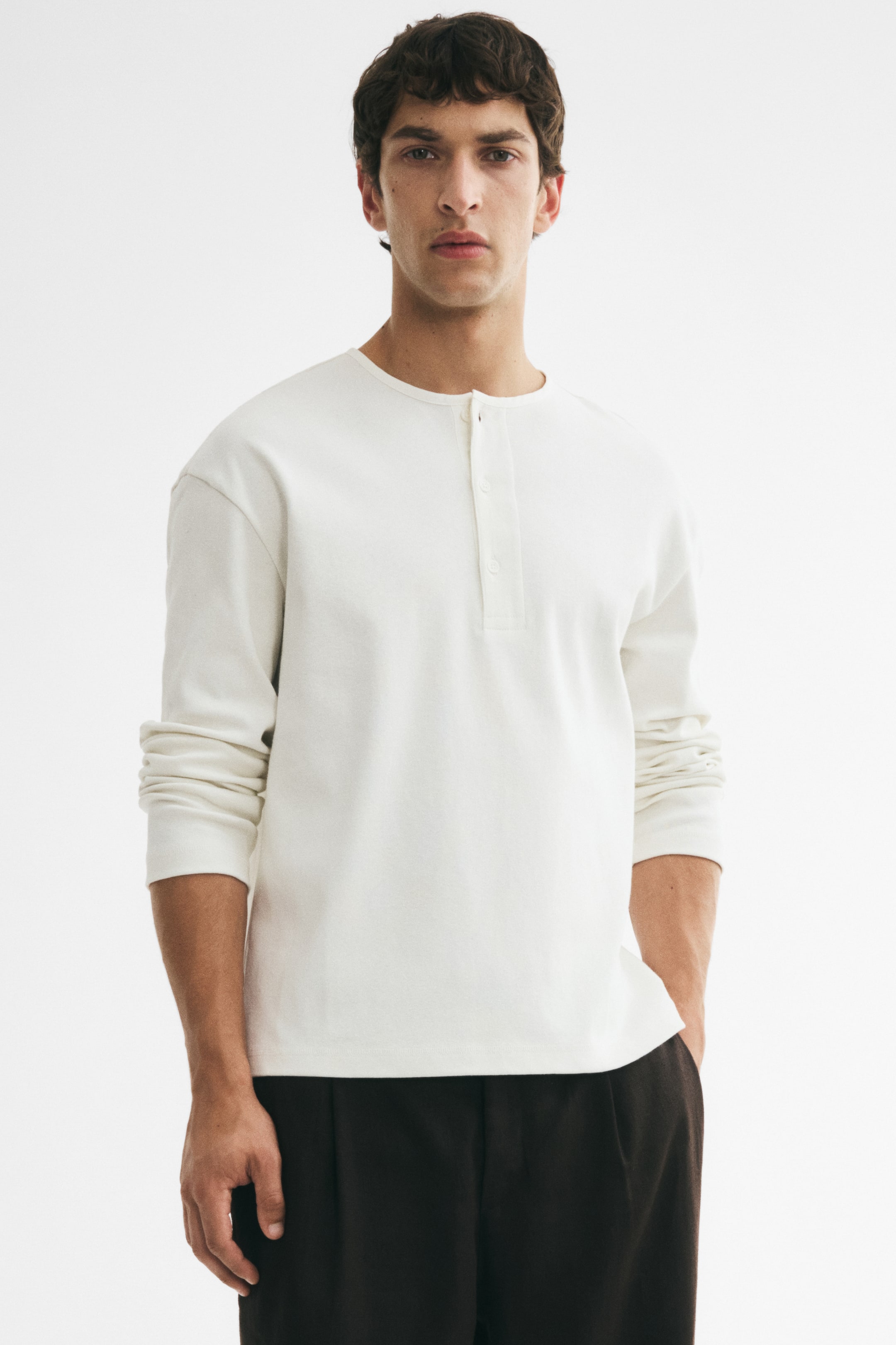 Relaxed Fit Henley Top