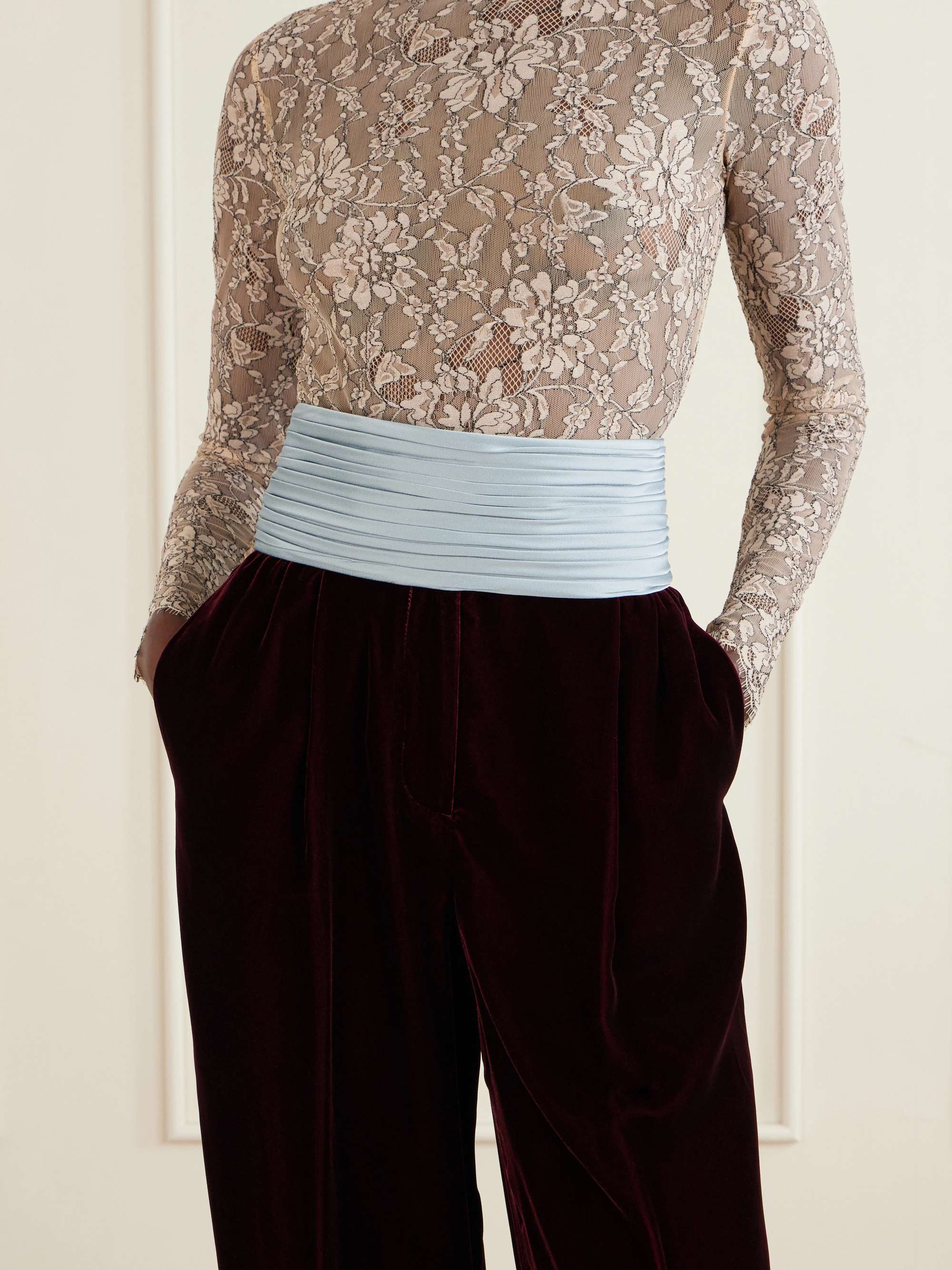 Pliss&eacute; Satin Belt