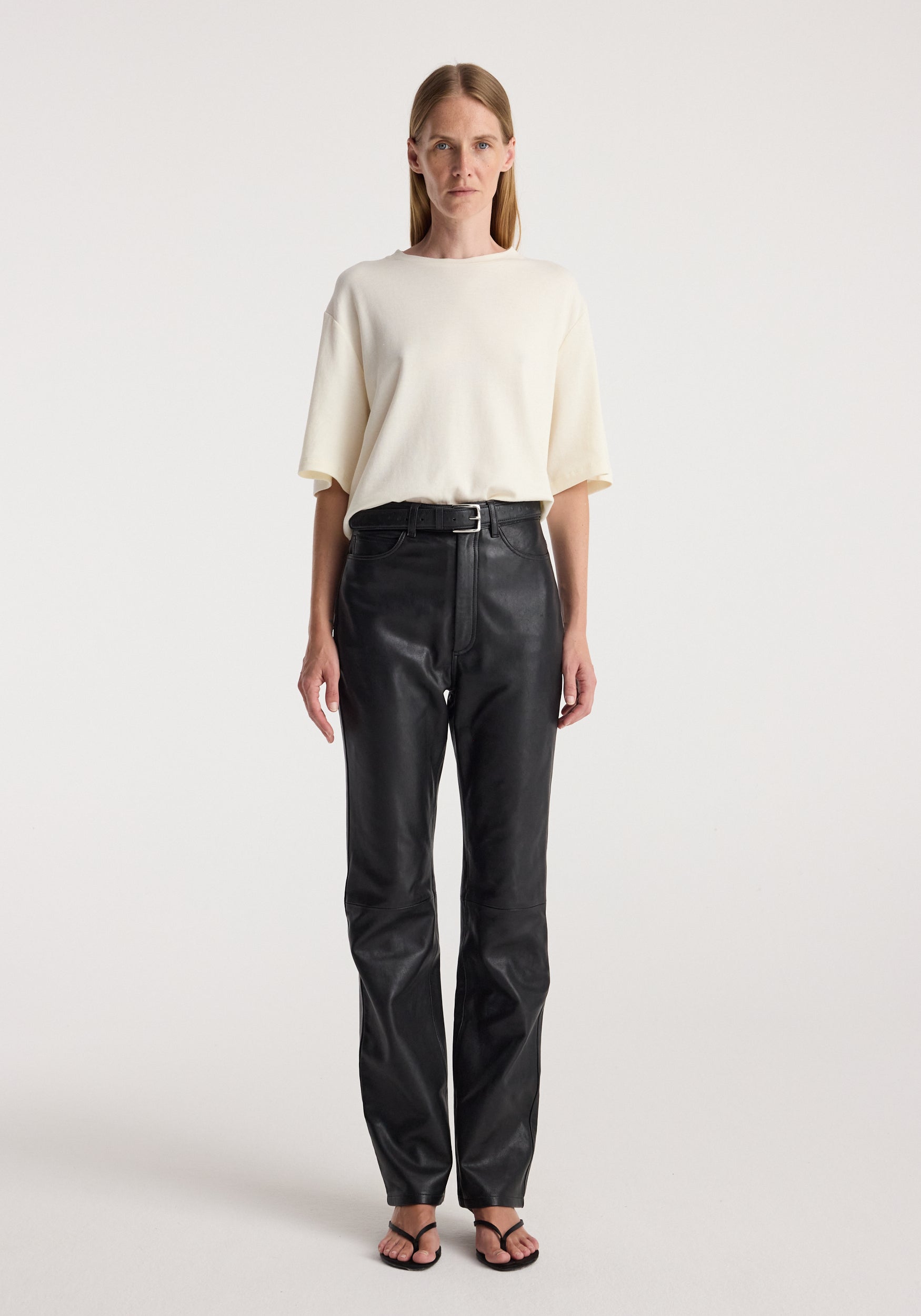 Oversized Cotton Wool T-Shirt | Cream
