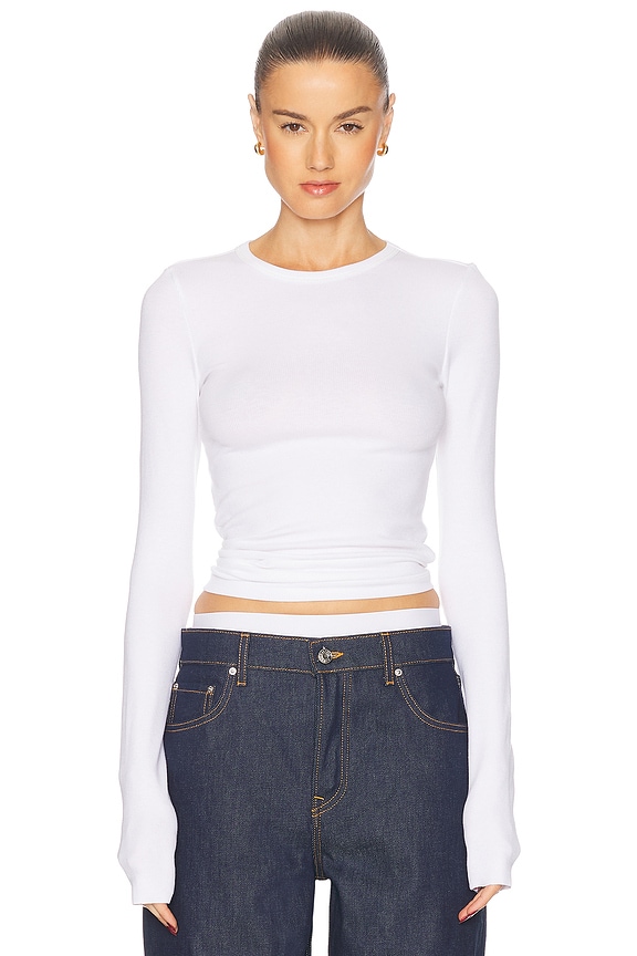 Crew Neck Extra Long Sleeve Tee