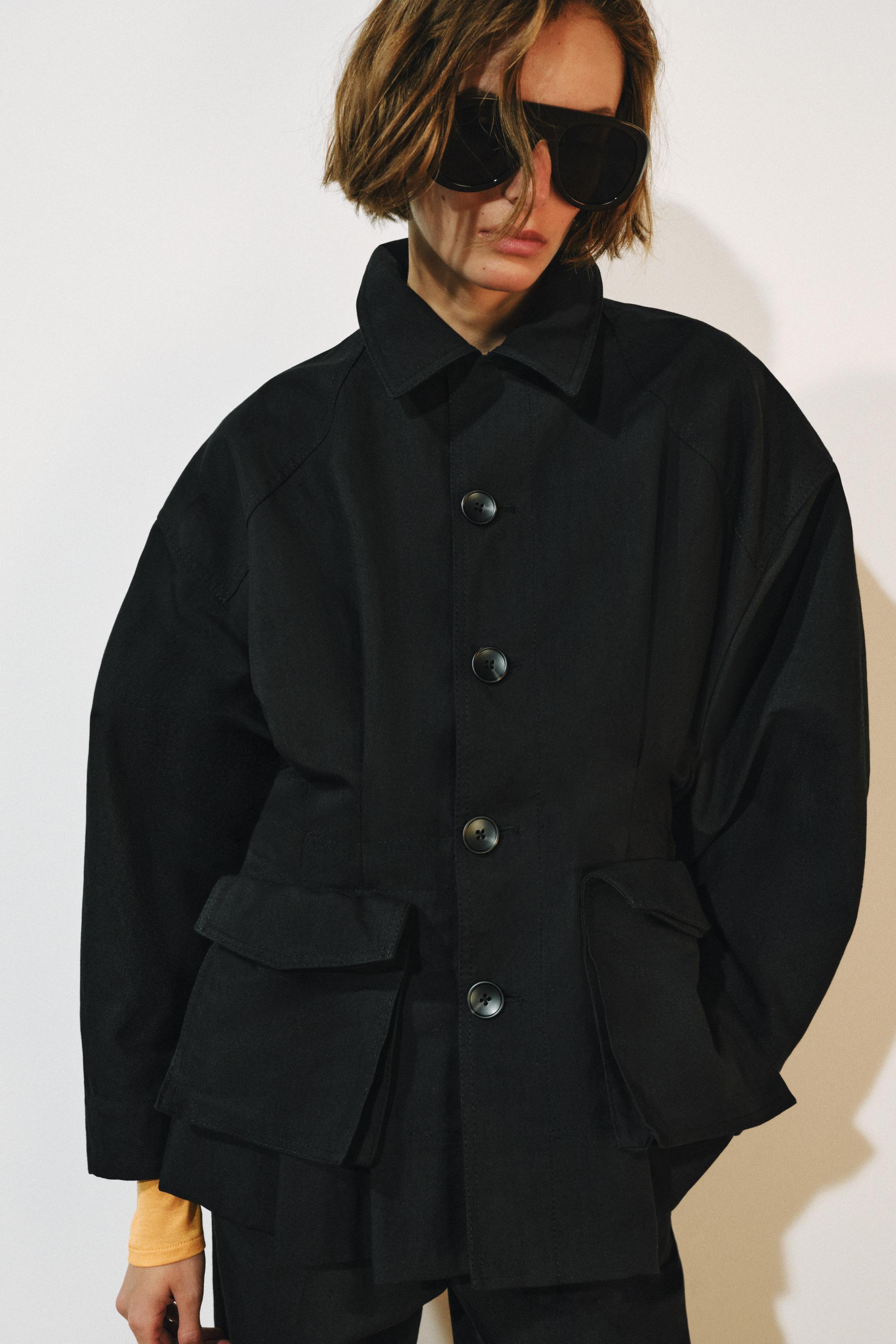 Zw Collection Pocket Jacket - Black - Xs