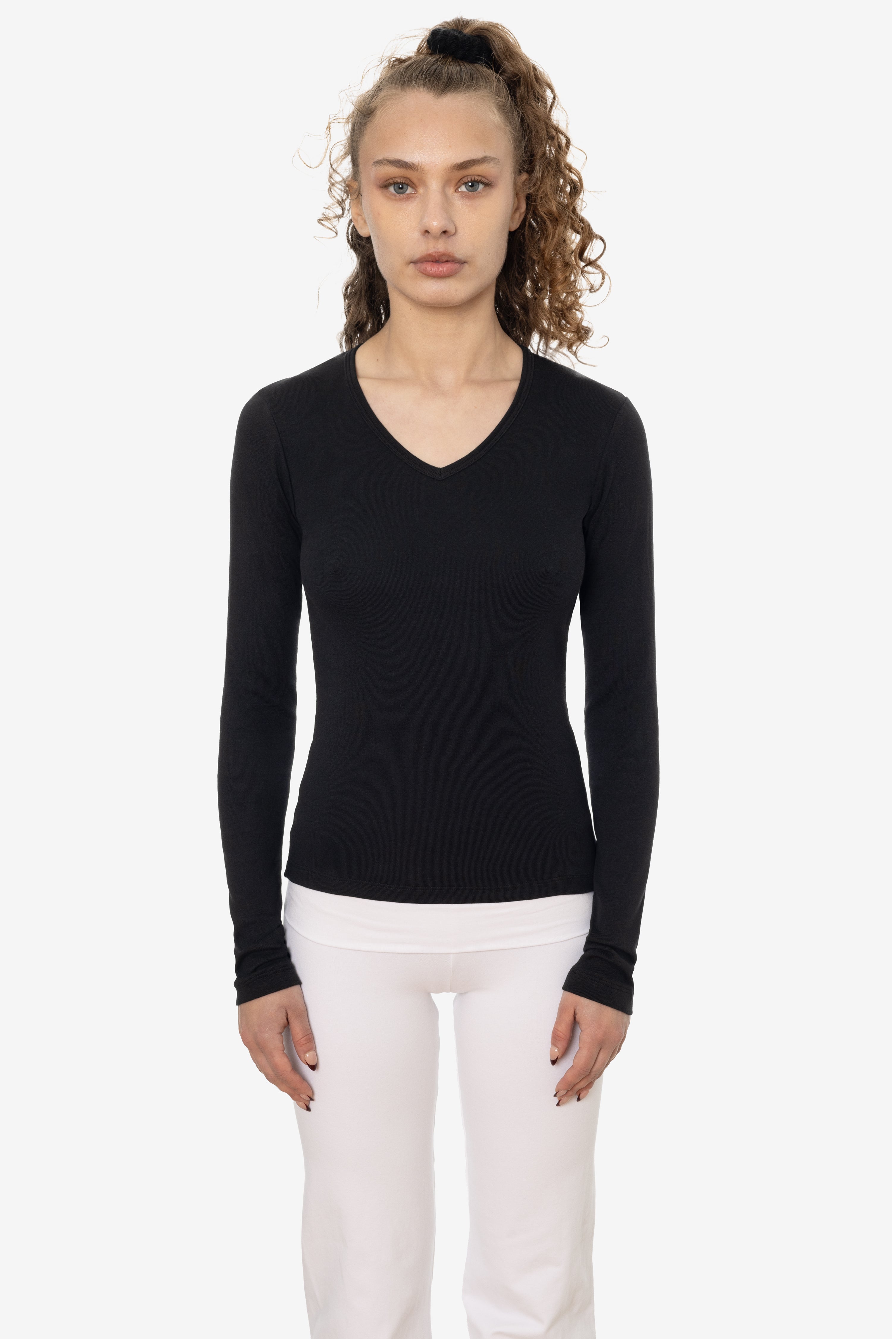43076 - Baby Rib L/s V-Neck Tee