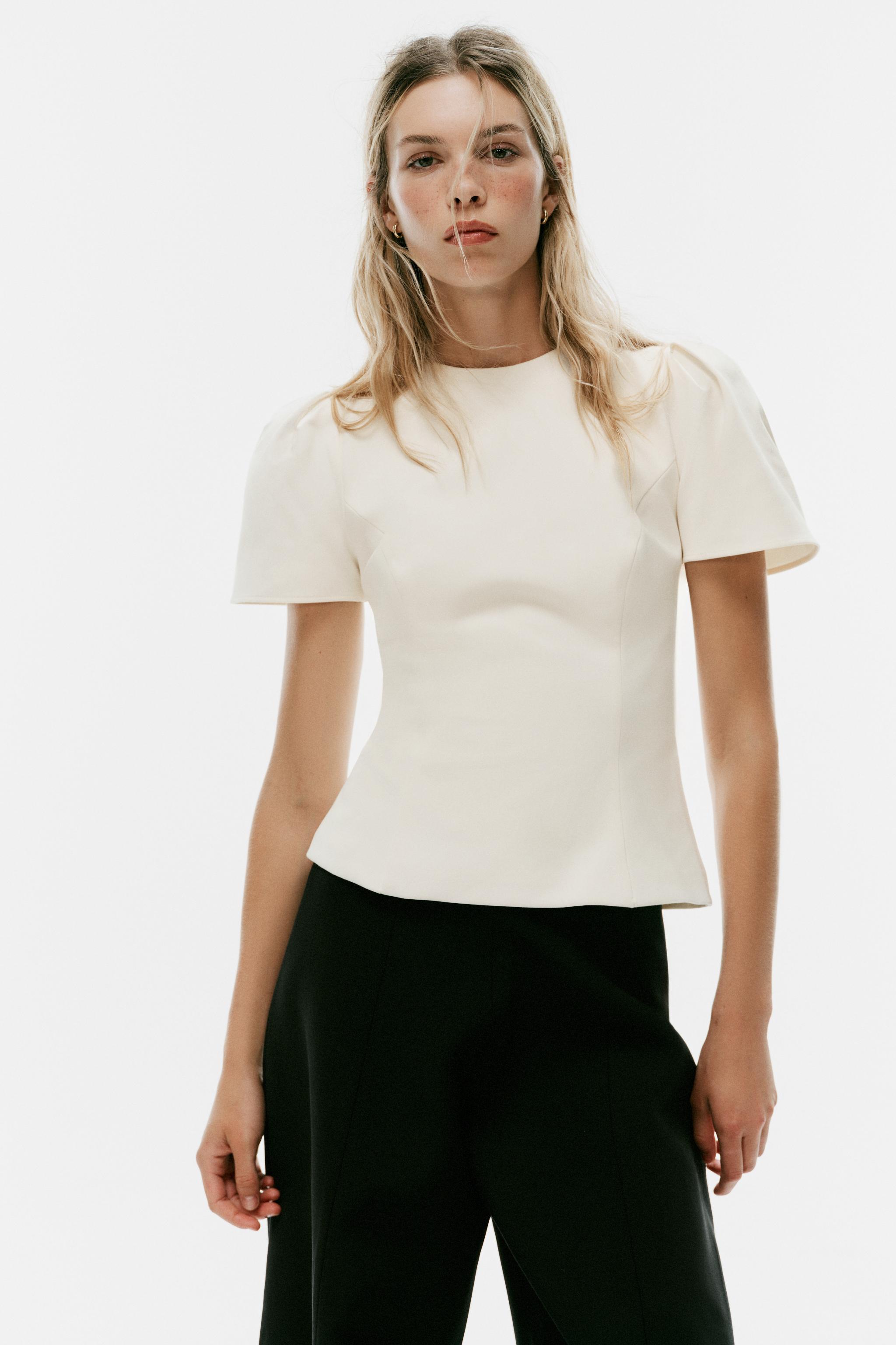 Puff Sleeve Top - Oyster-White - Xs