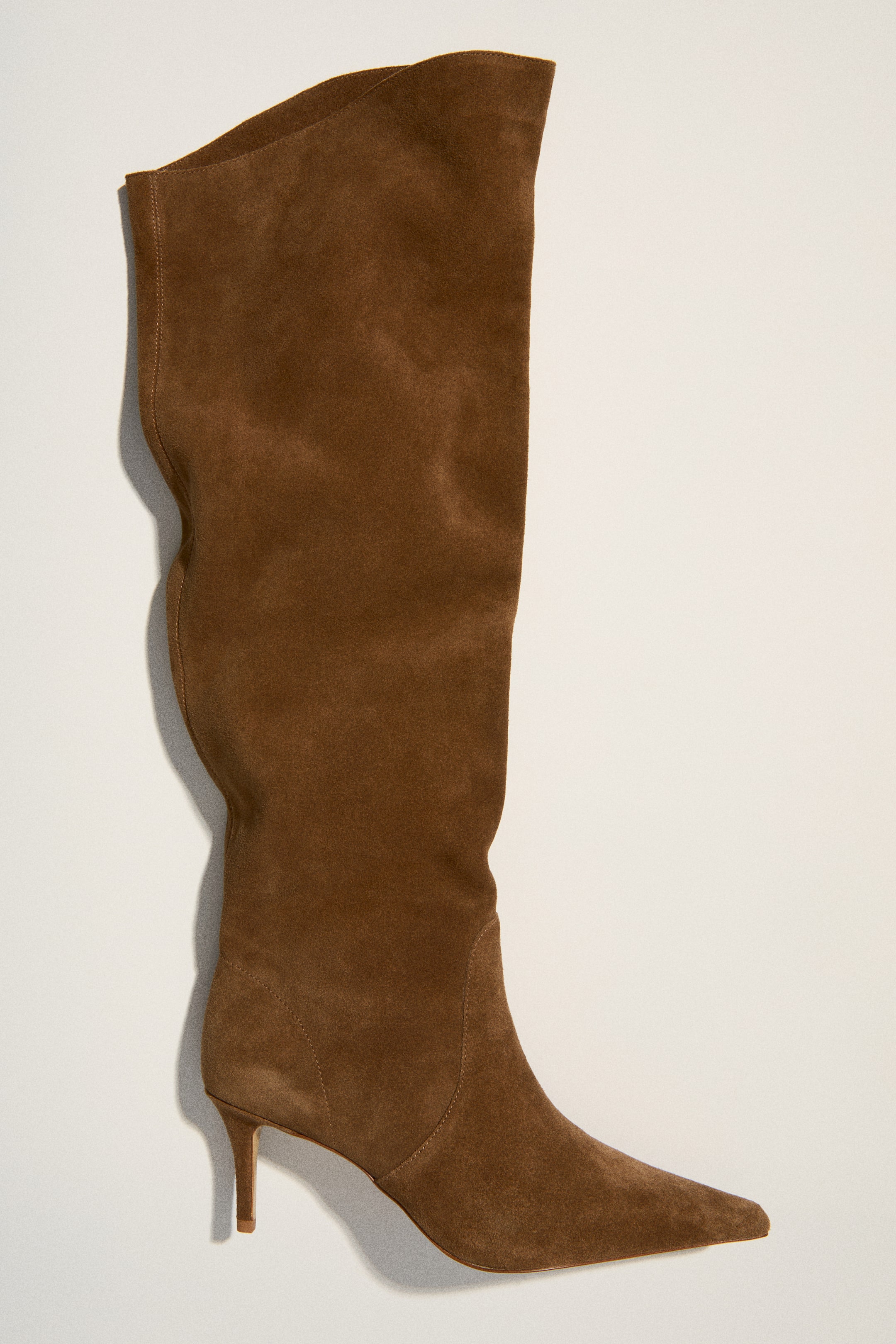 Knee-High Split Suede Boots