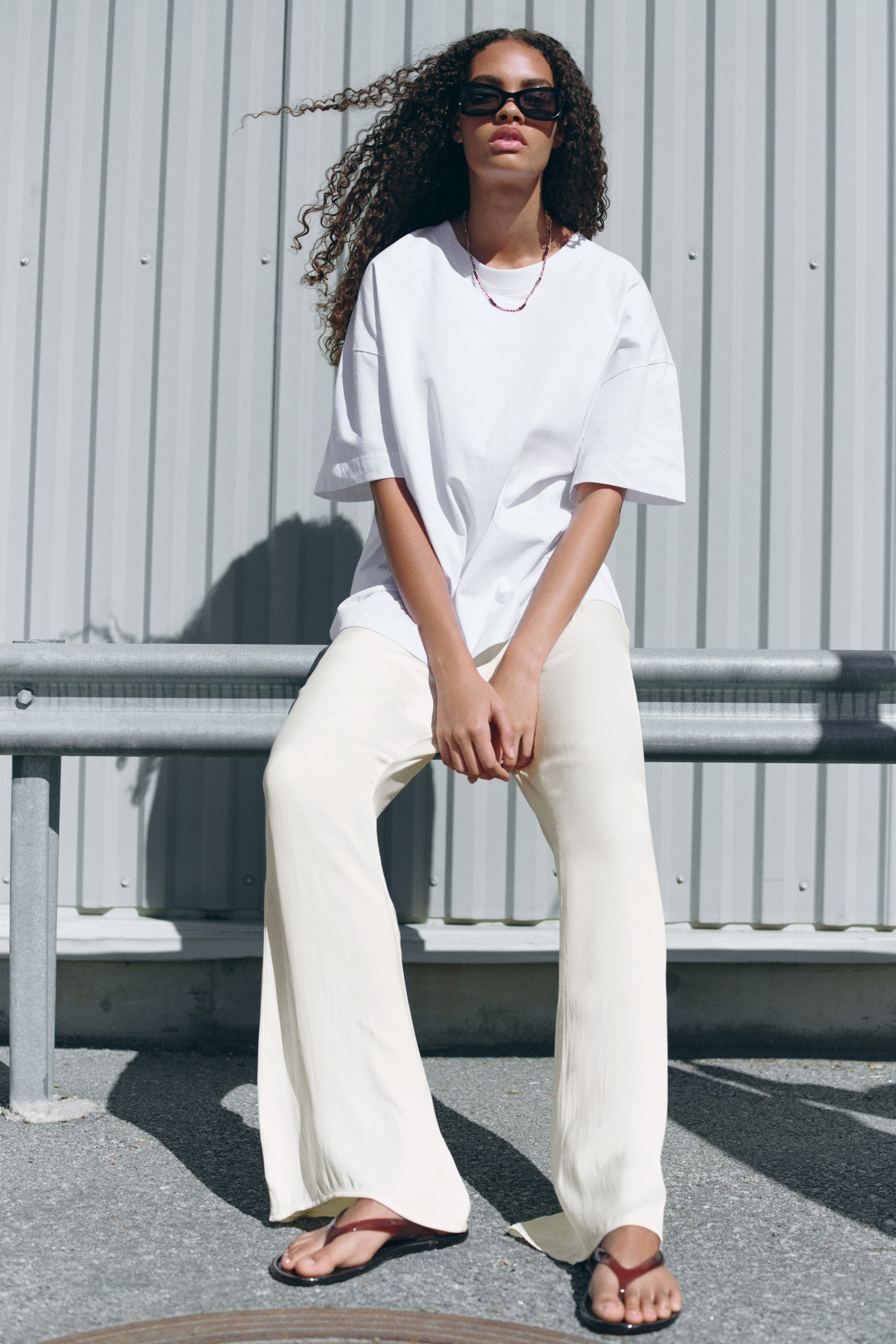 Flared Satin Trousers