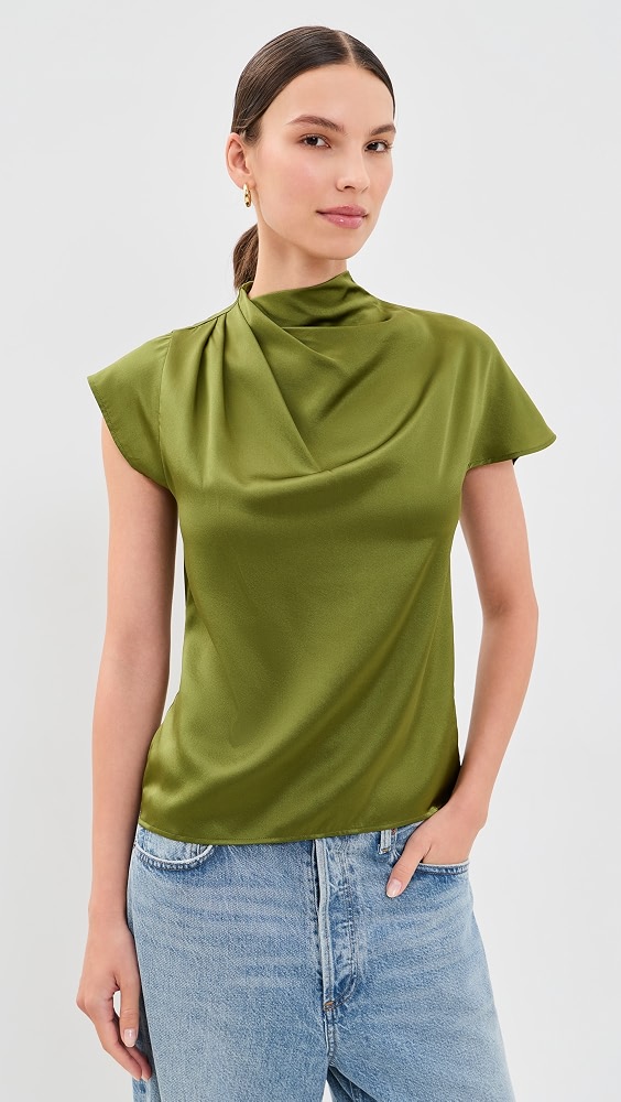 Davina Silk Top - Pear