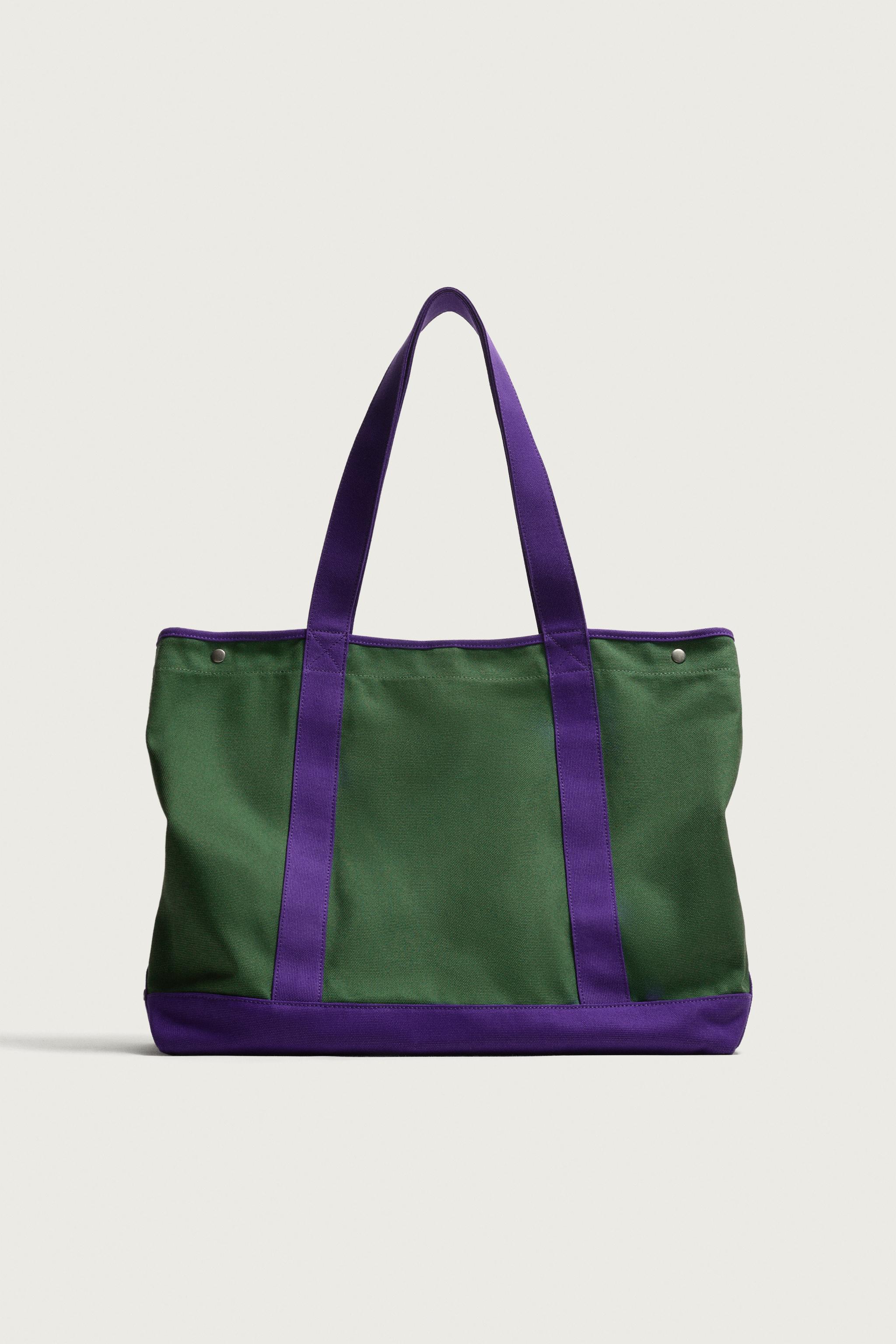 Fabric Shopper Bag - Multi-Color - One Size Only