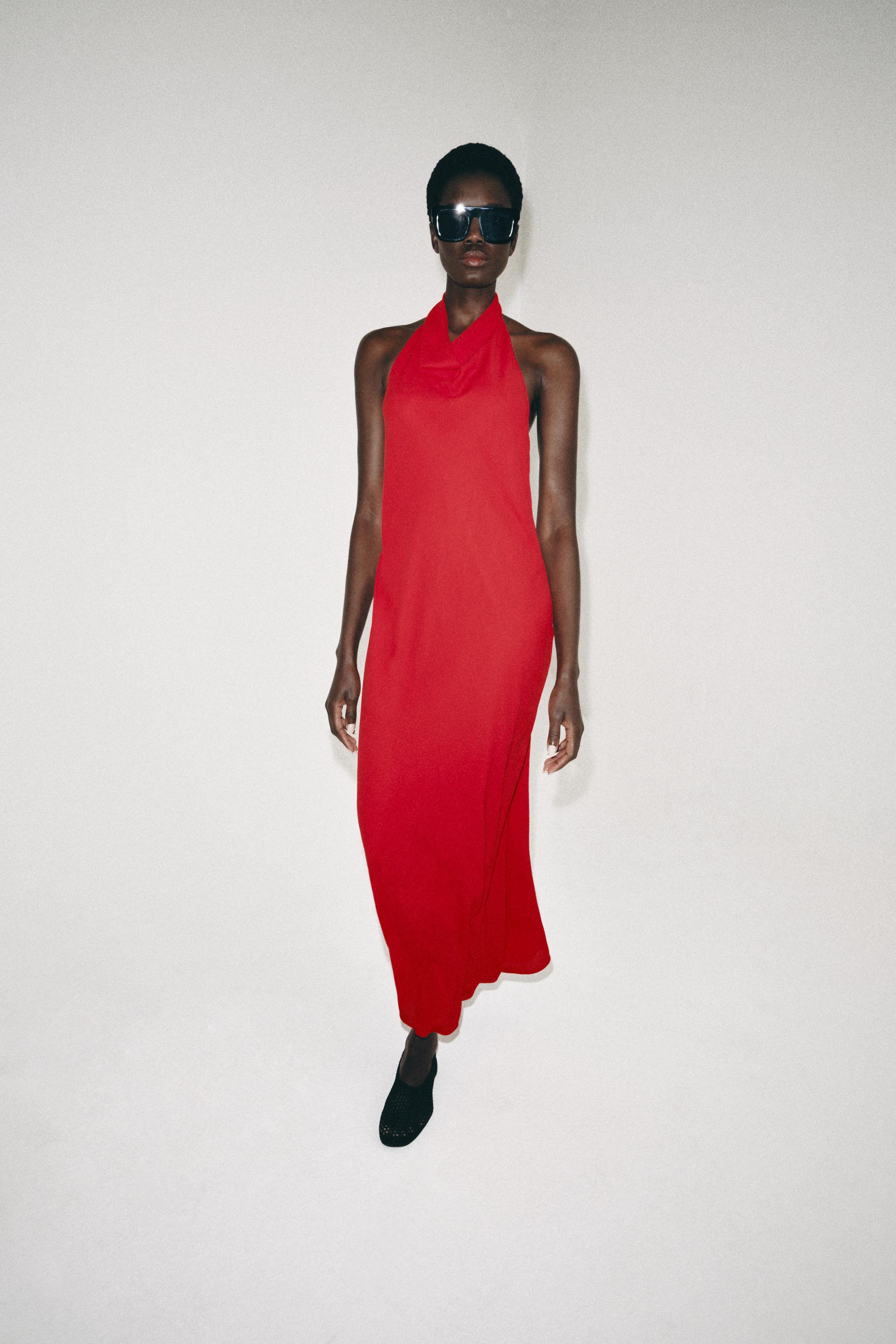 Zw Collection Halter Dress - Light Red - Xs
