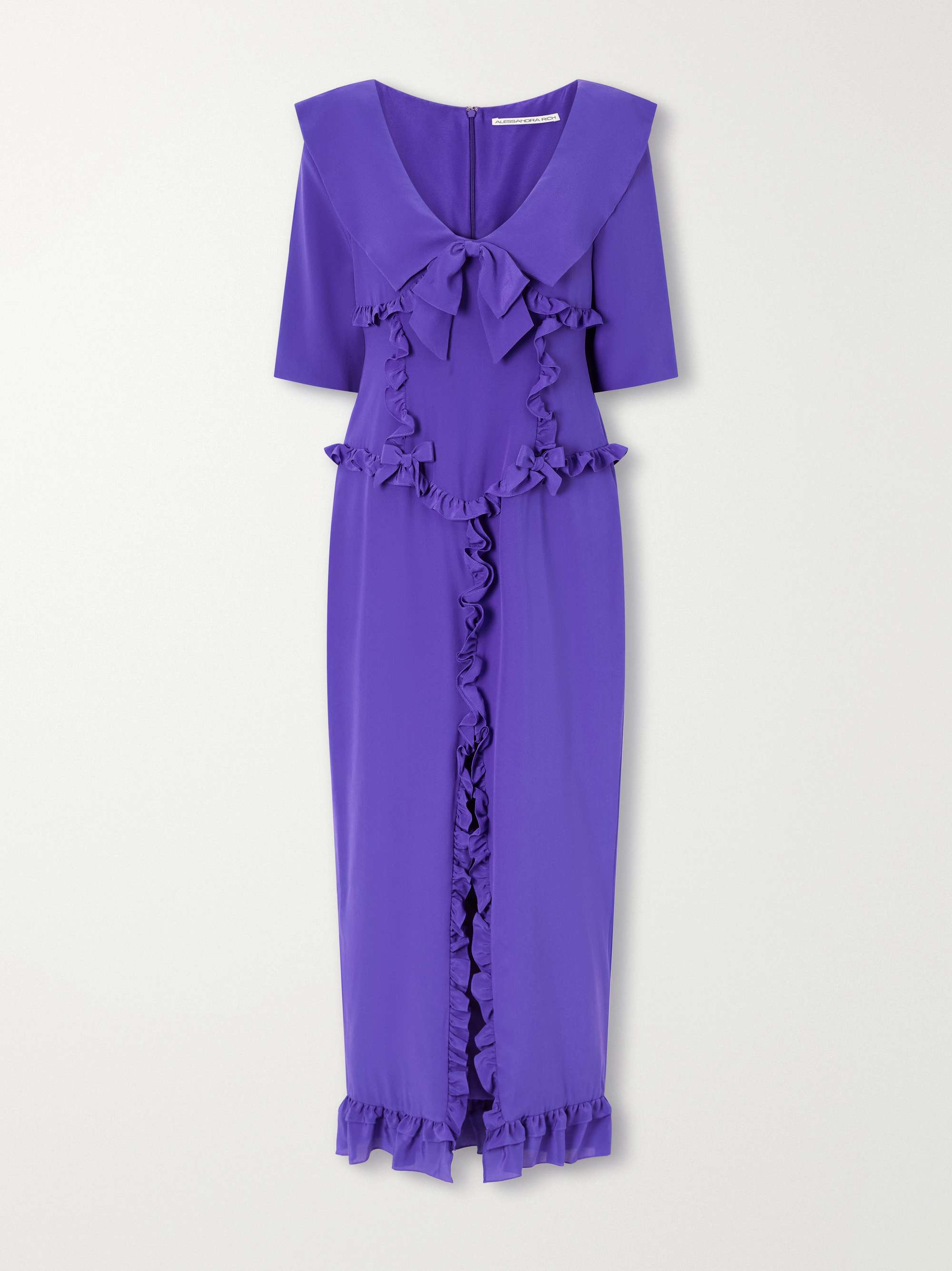 Ruffled Silk-Crepe De Chine Midi Dress