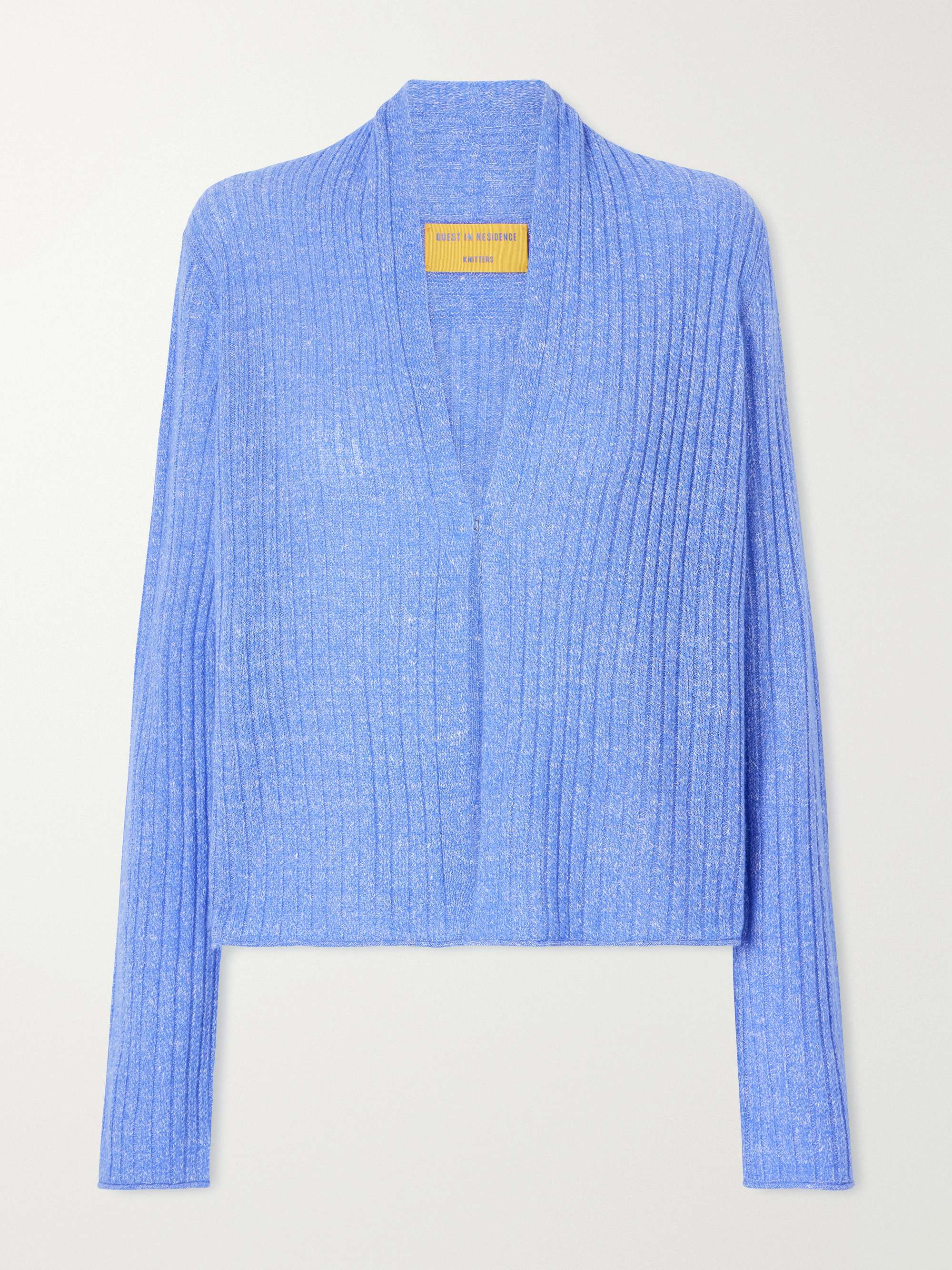 Stealth Ribbed Cashmere and Linen-Blend Cardigan