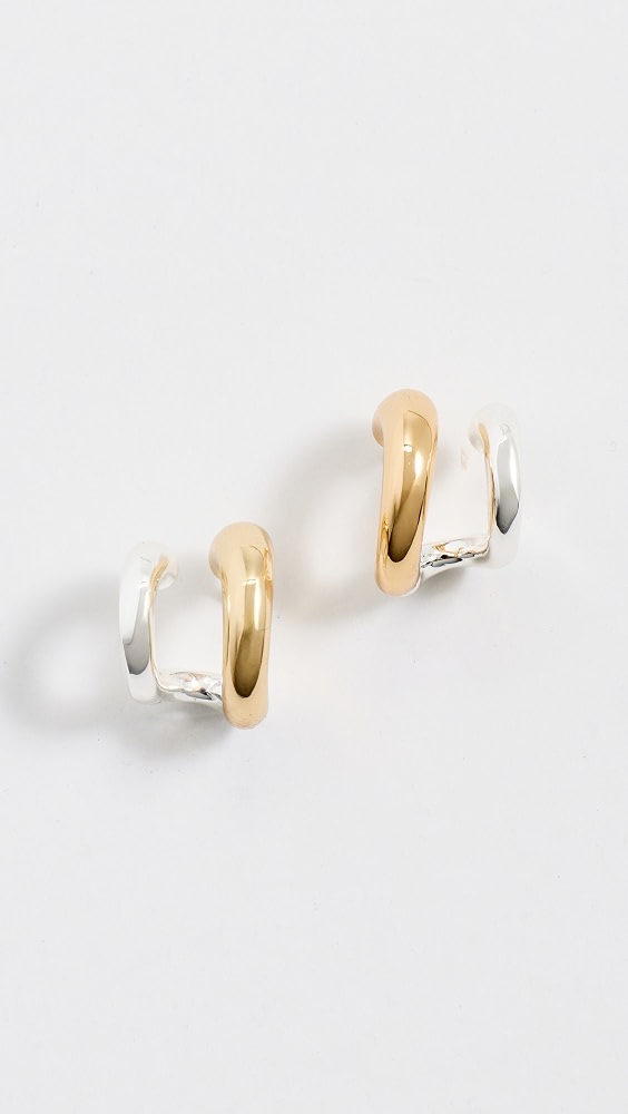 Sculpted Illusion Earrings - Mixed Metal