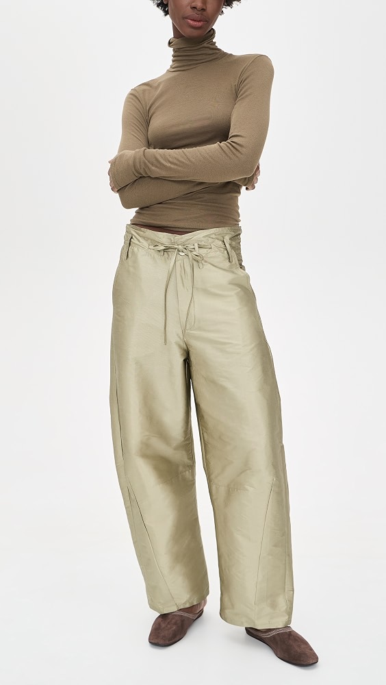 Techno Taffeta Barrel Pants - Sage