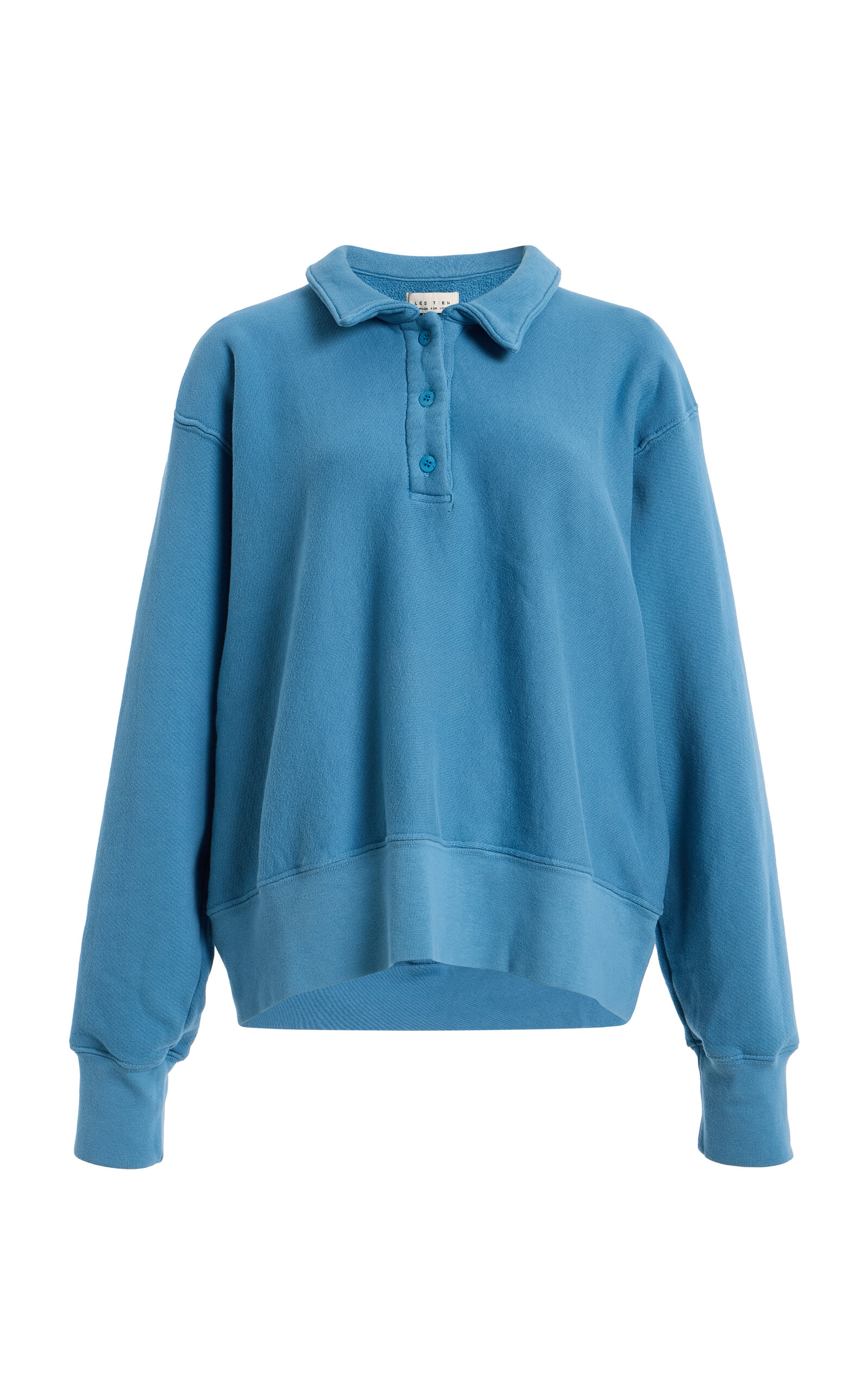Exclusive Cotton Henley Polo Sweatshirt