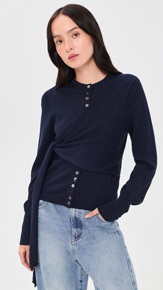 Venna Wrap Cardigan - Navy