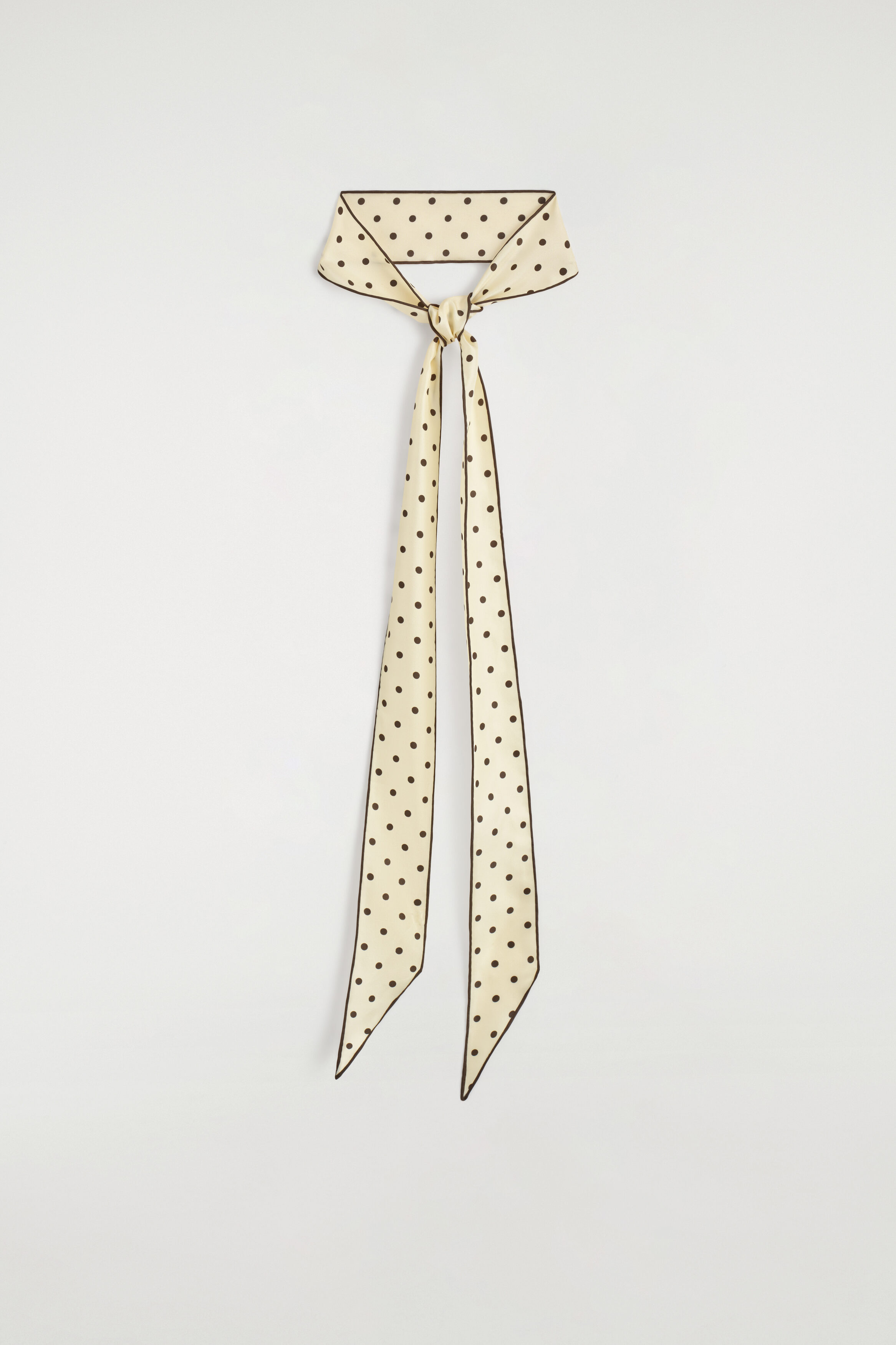 Polka-Dot Silk Skinny Scarf