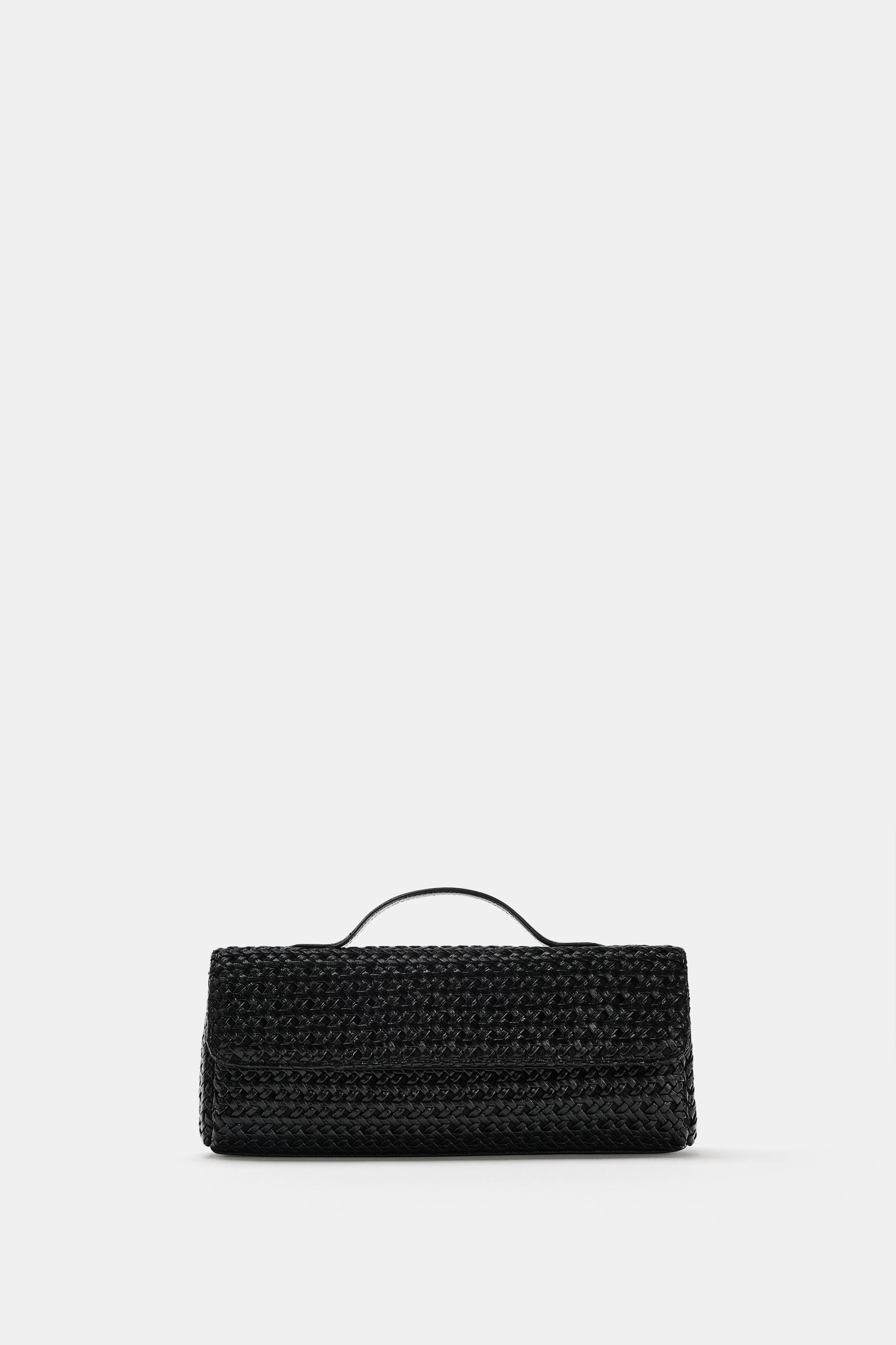 Braided Clutch Bag - Black - One Size Only