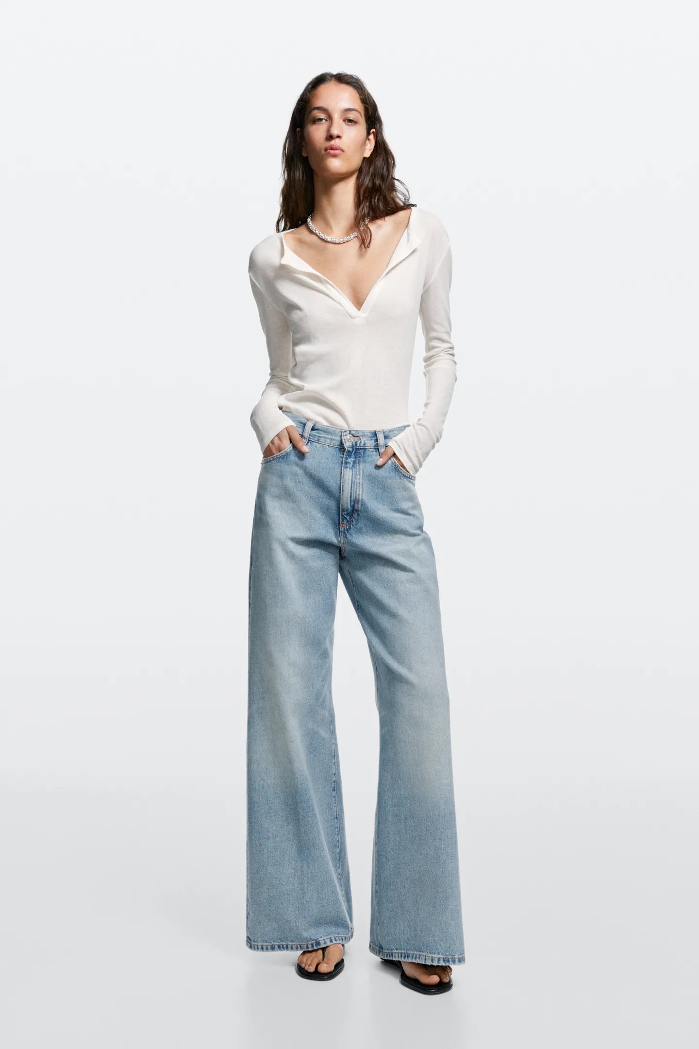 Massimo Dutti, High-Waist Palazzo Jeans