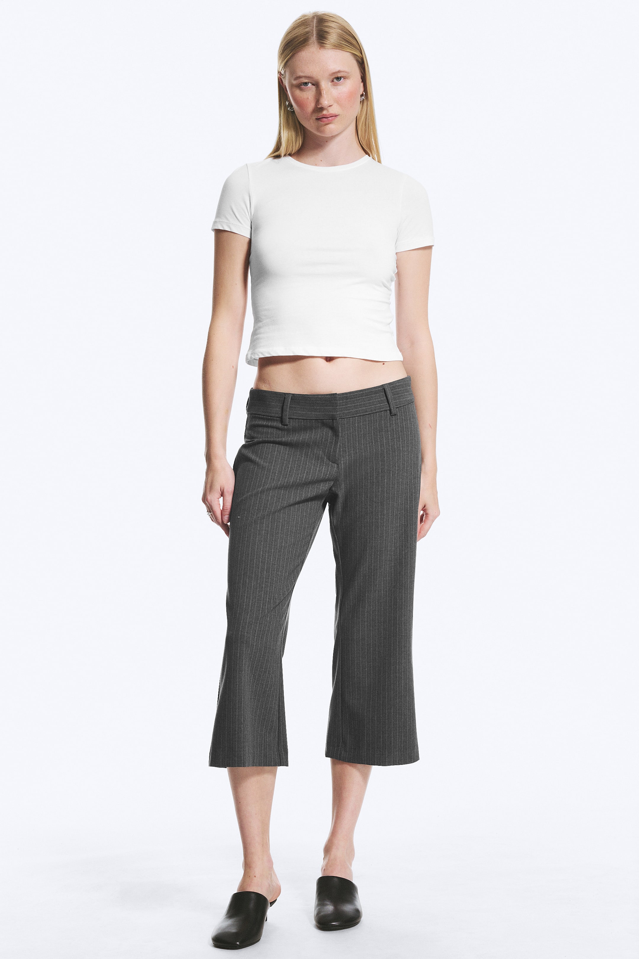 Flared Capri Suiting Trousers