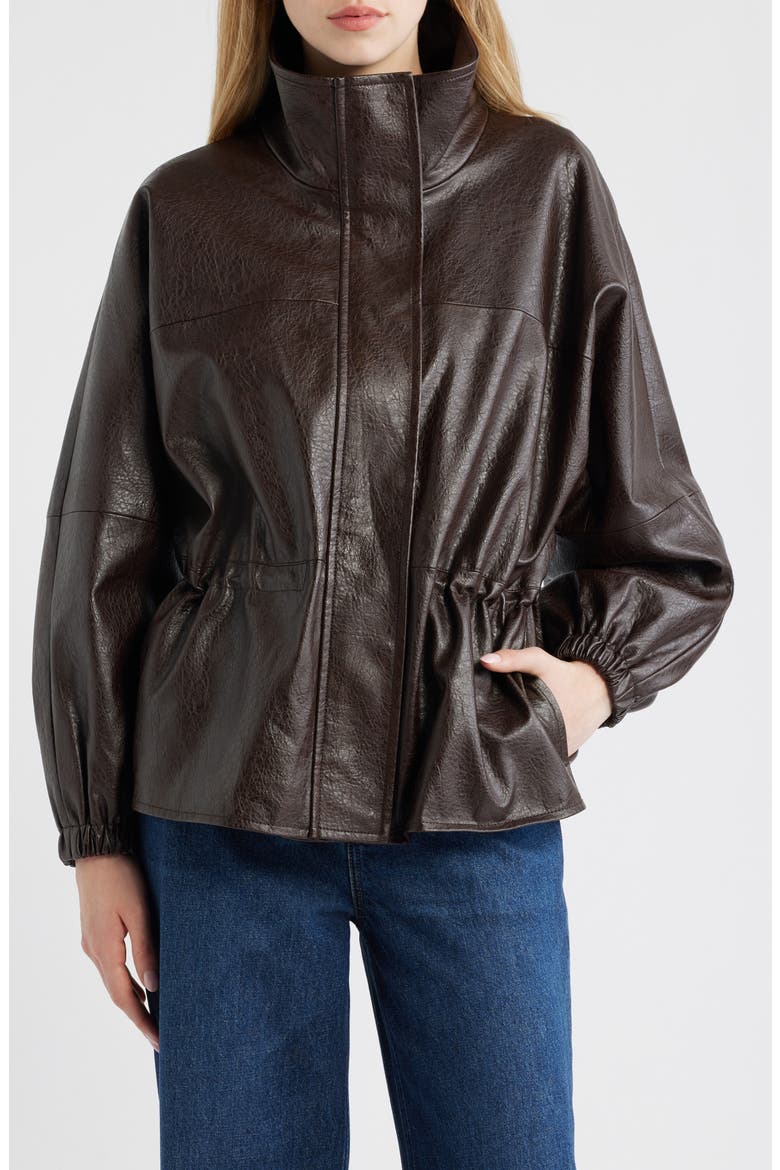 Faux Leather Anorak