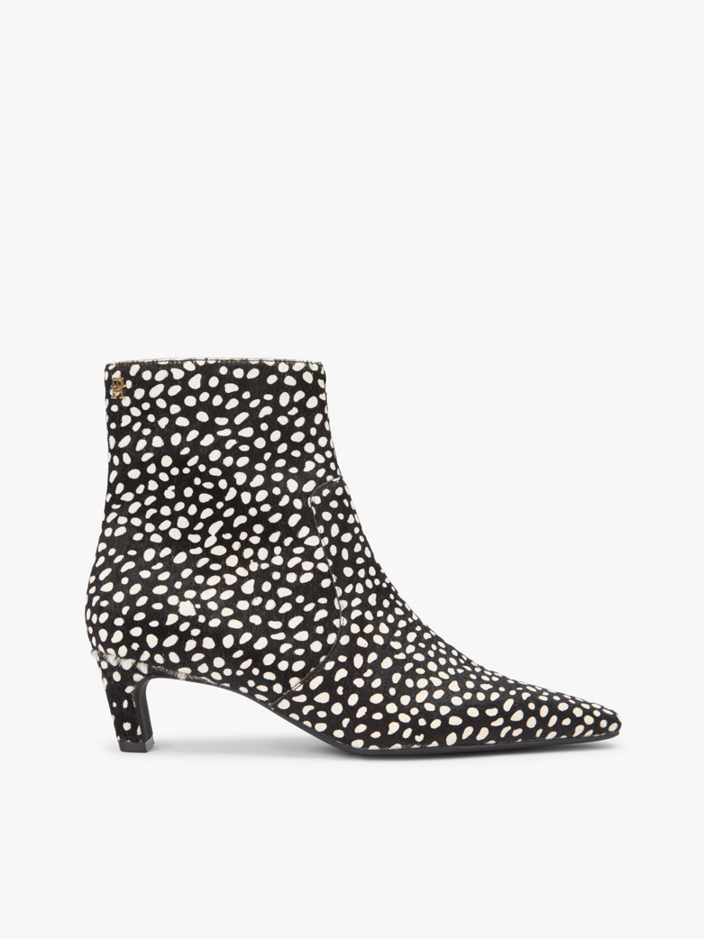Snow Leopard Print Ankle Boots