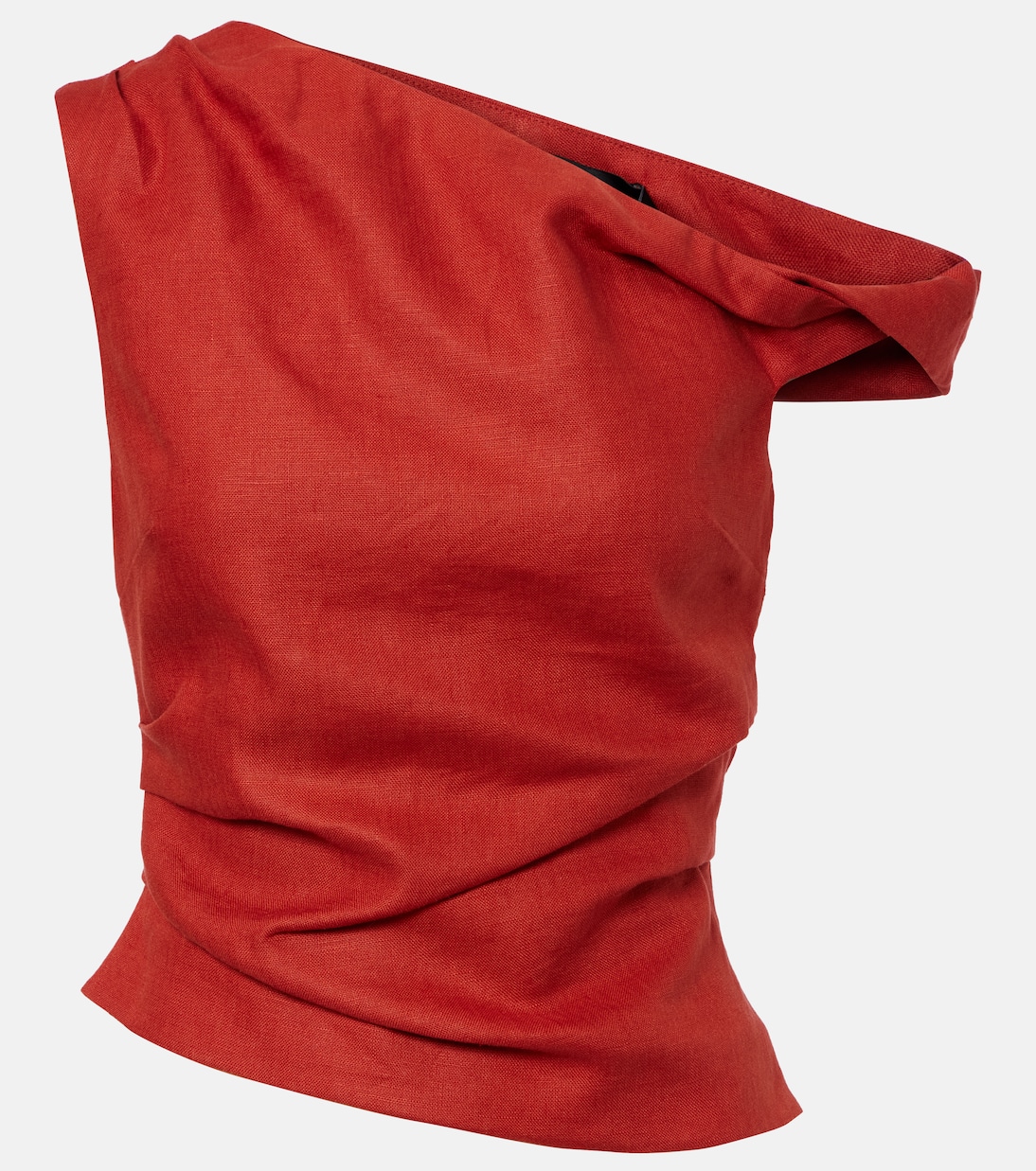 Asymmetric Linen Top in Red - Sir