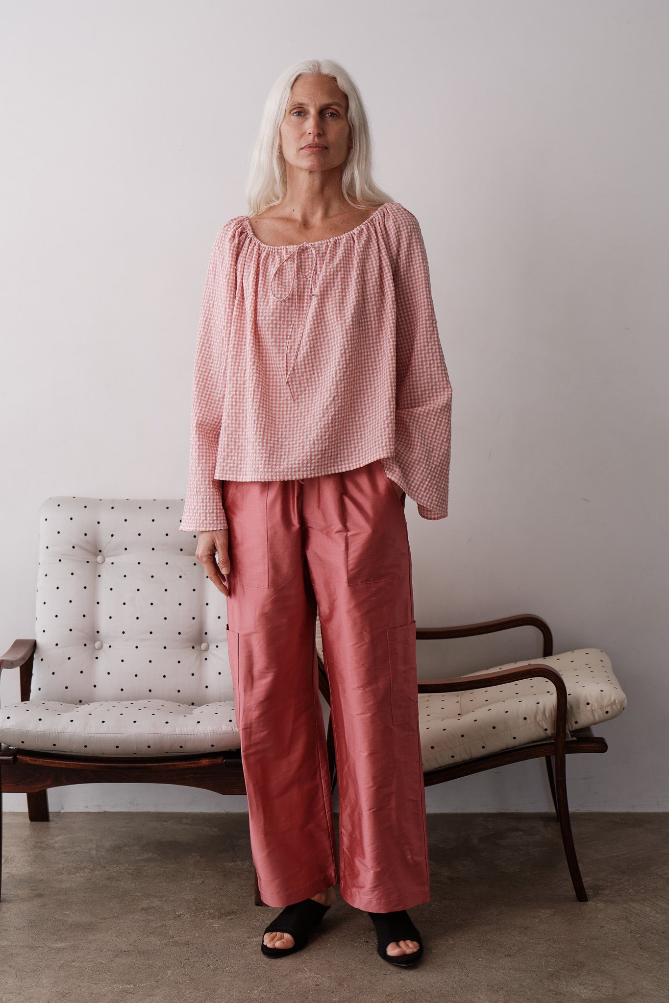 The Silk Taffeta Cargo Pant - Rhubarb / Rhubarb / Xxs