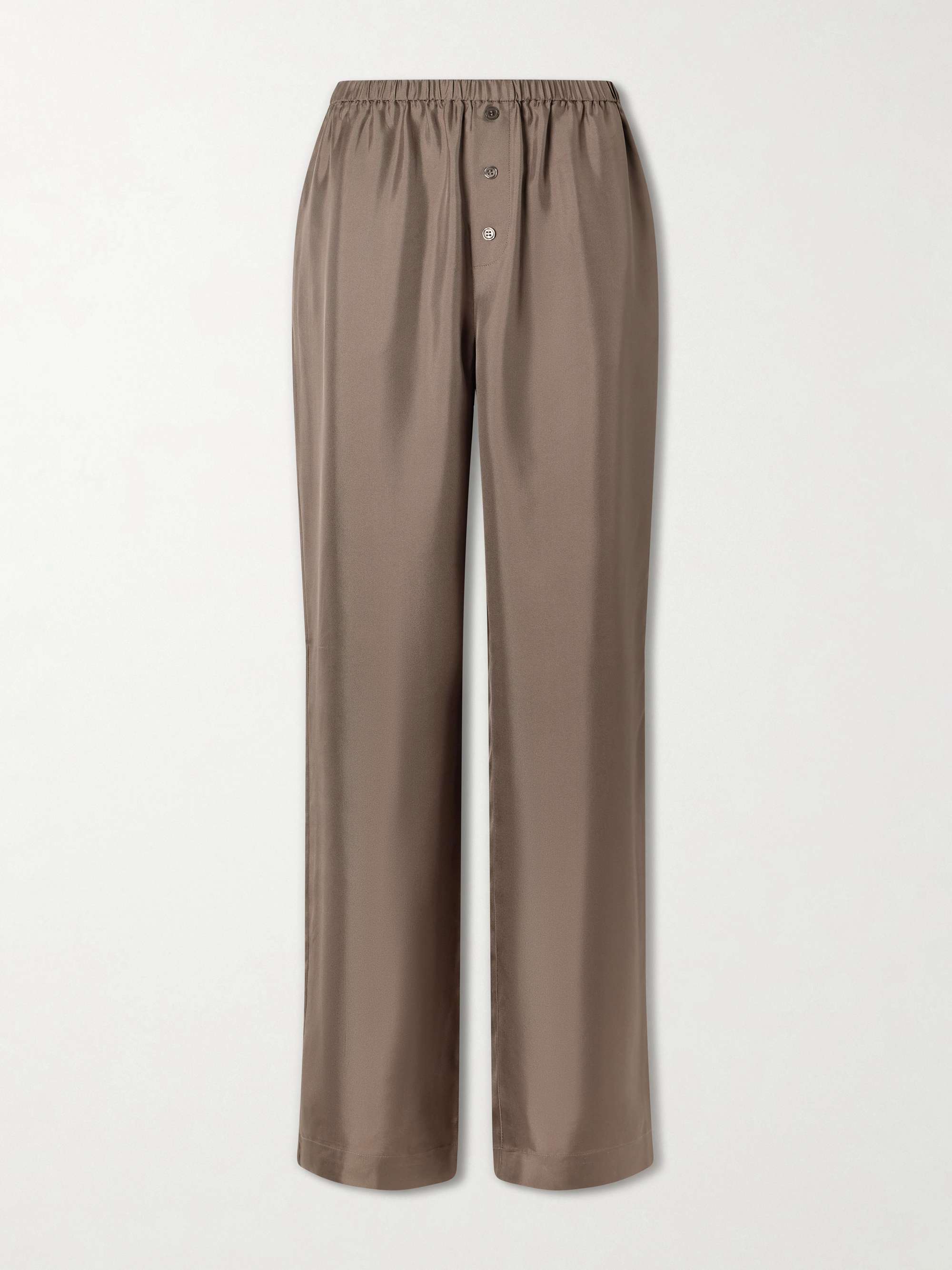 Silk-Satin Wide-Leg Pants