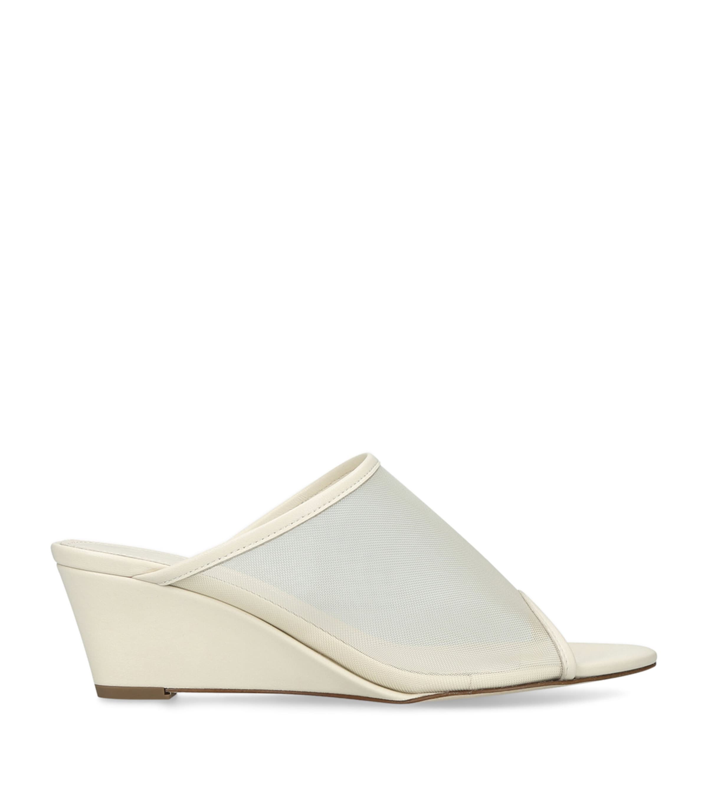 Aeyde Leather-Mesh Suzanne Wedge Sandals 55