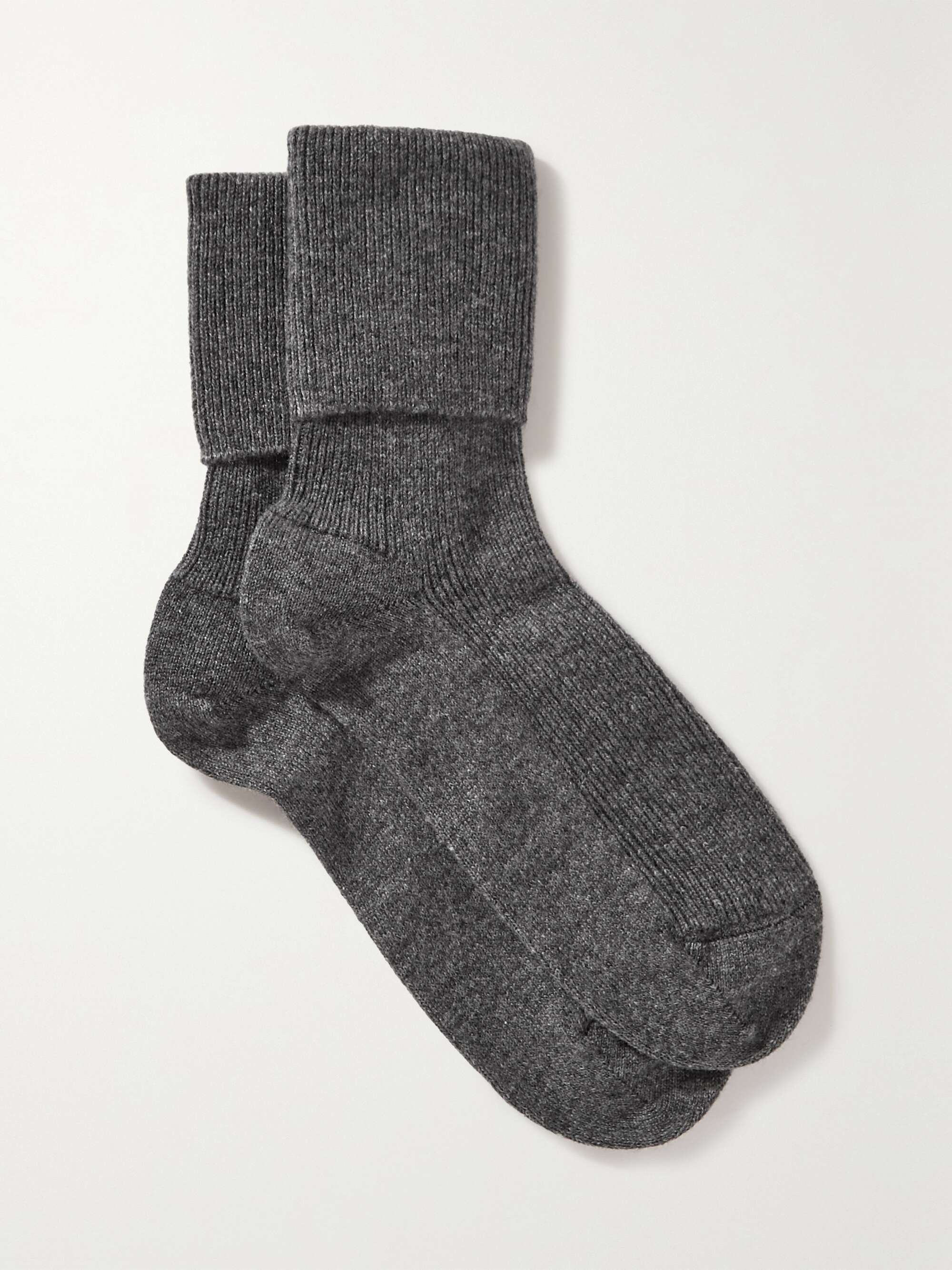 Ribbed Cashmere-Blend Socks