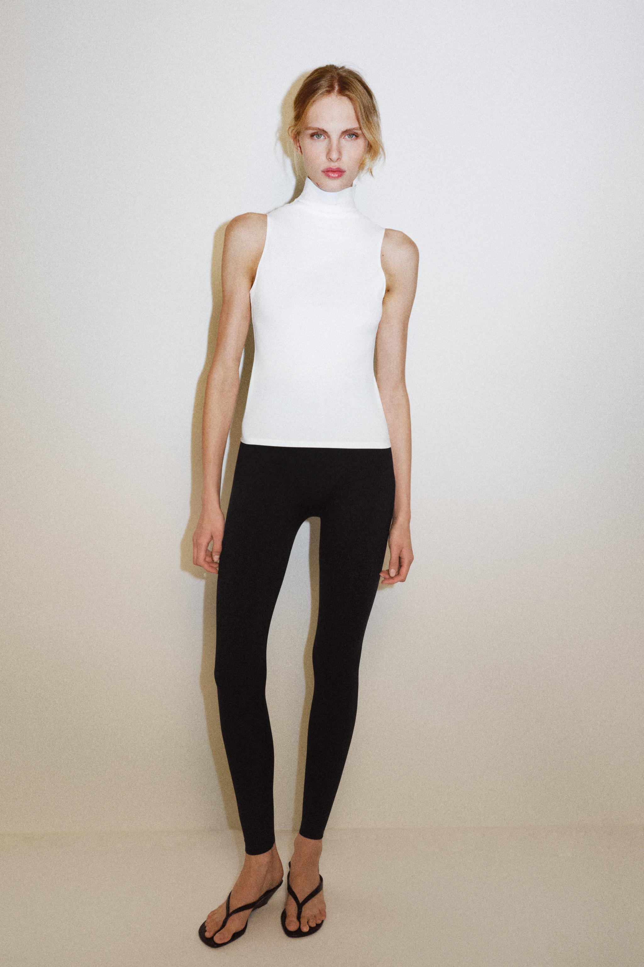 High Collar Top - White - S