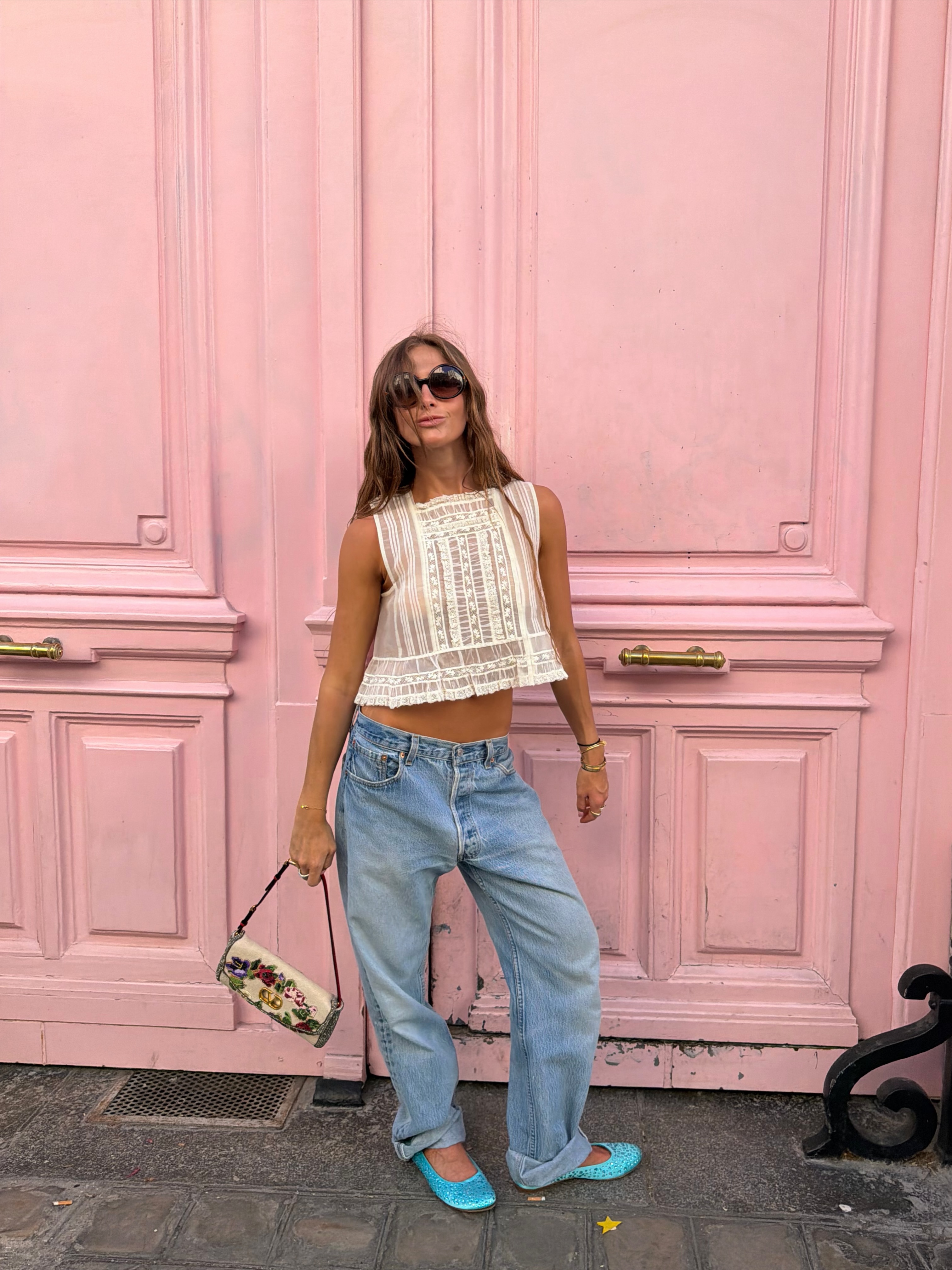 A woman wearing fall 2026 cuffed-jeans outfit idea.